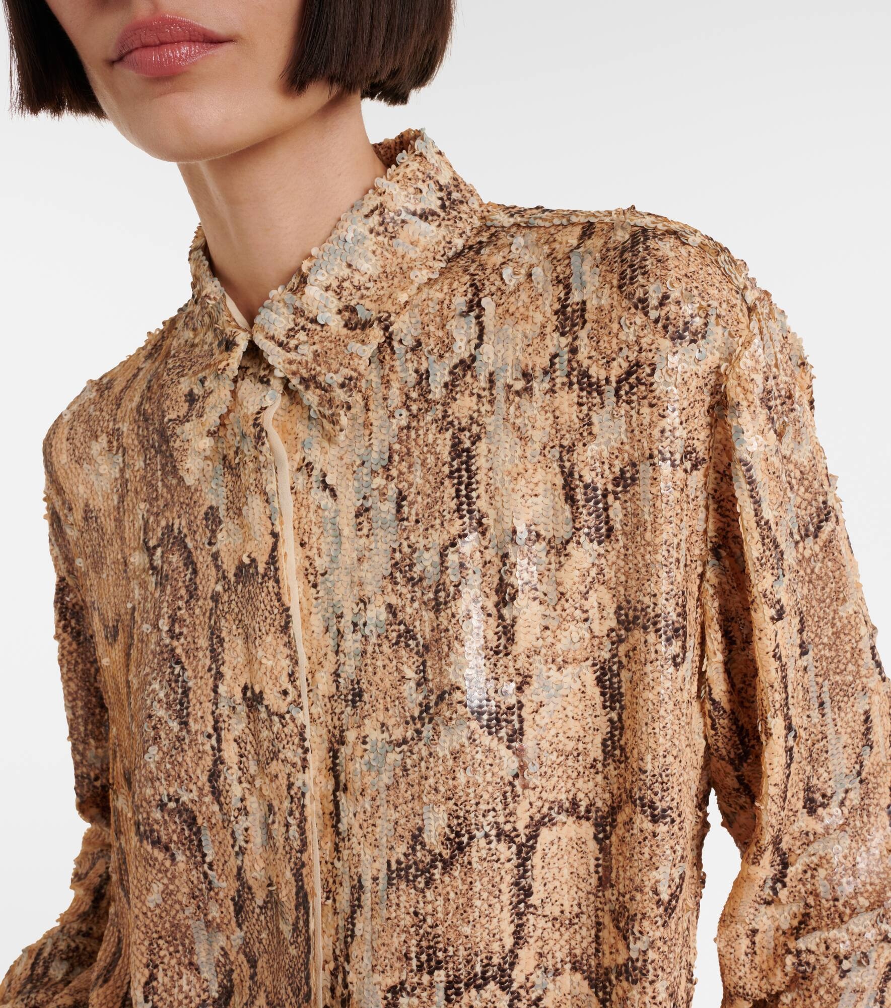Sequined snake-effect shirt - 4