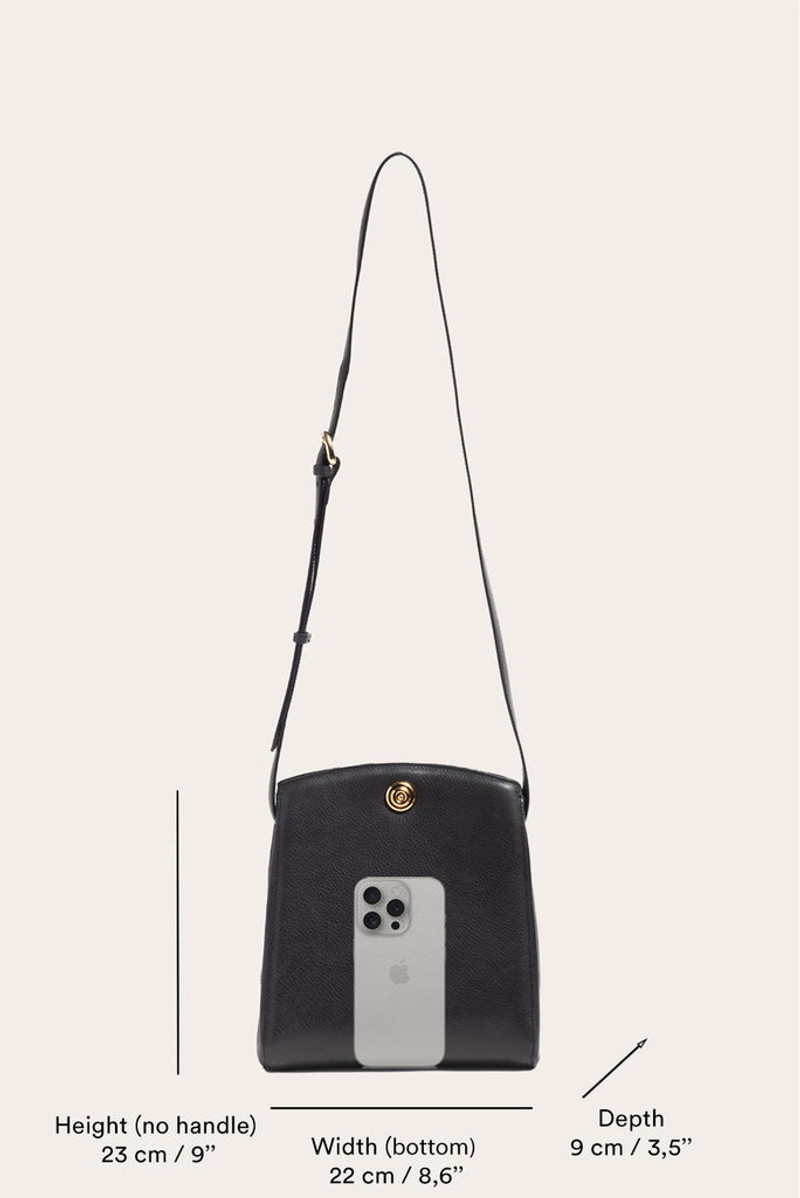 PUSHLOCK CROSSBODY BAG BLACK CROC 4