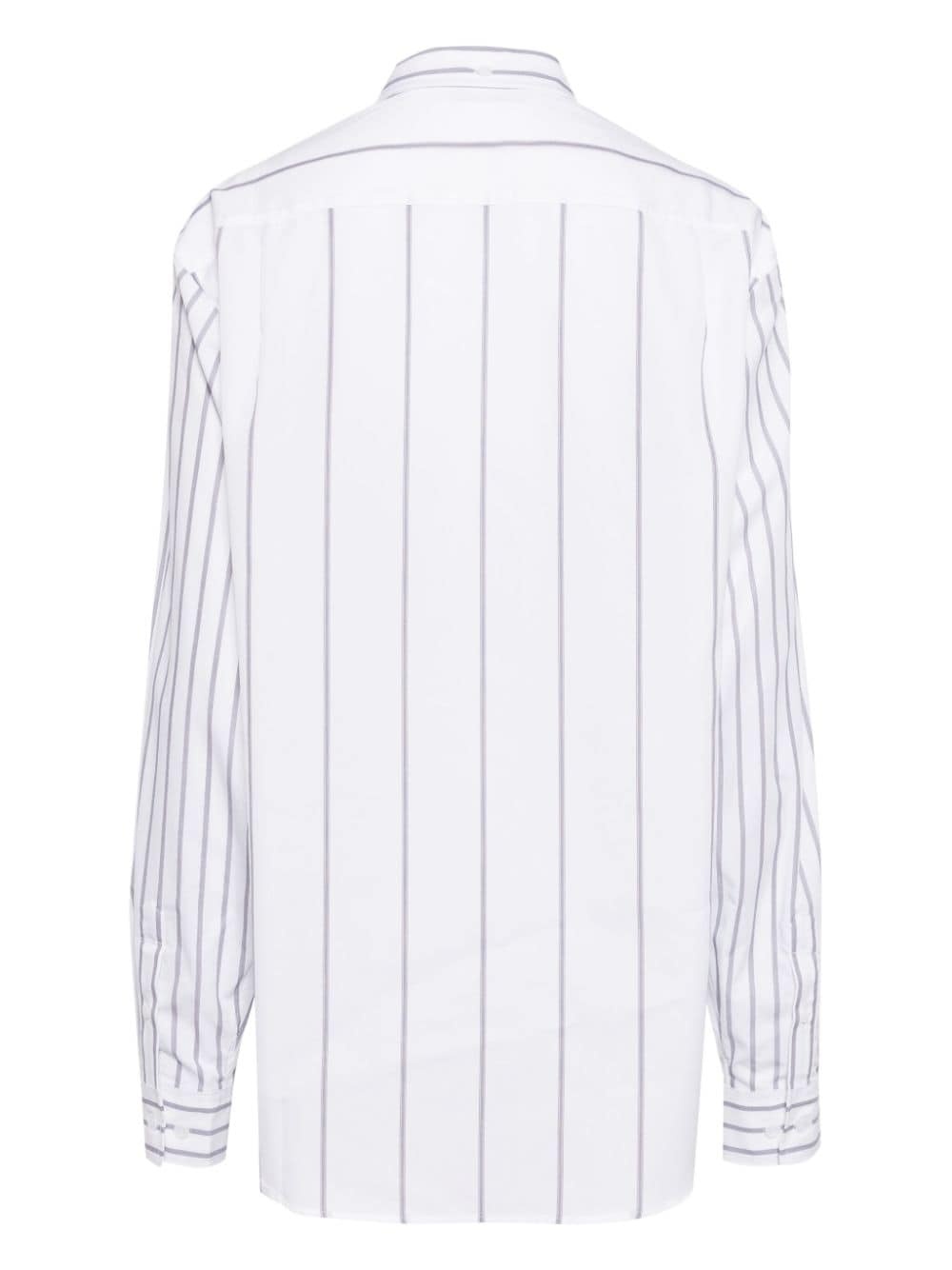 logo-embroidered striped shirt - 2