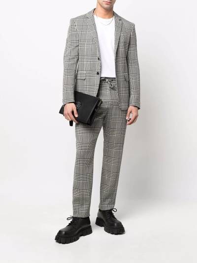 VERSACE drawstring-waistband checkered trousers outlook