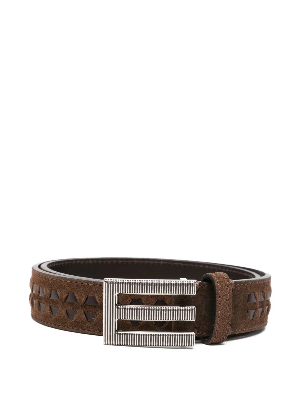 logo-buckle leather belt - 1