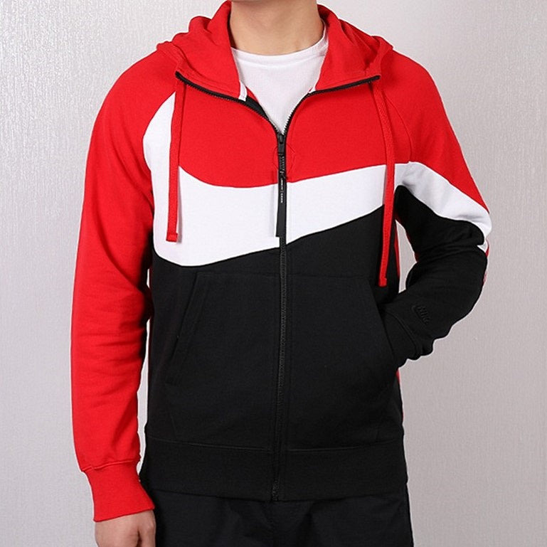 Nike Men's Jacket Hooded Long Sleeve Color Block Casual Jacket AR3085-657 - 3