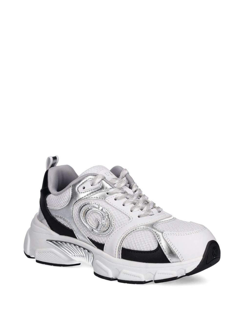 metallic-panelled mesh sneakers - 2