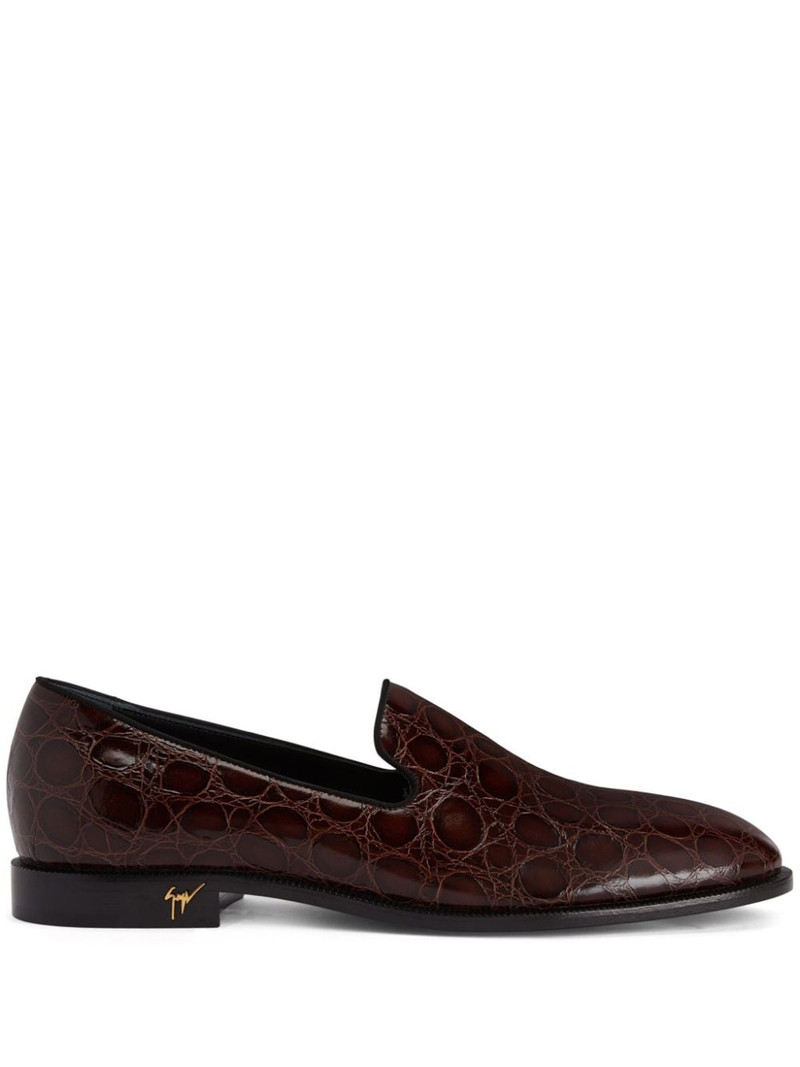 Gatien crocodile-effect leather loafers 1