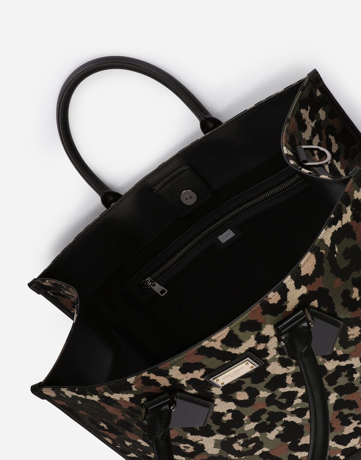 Large camouflage jacquard shopper - 5