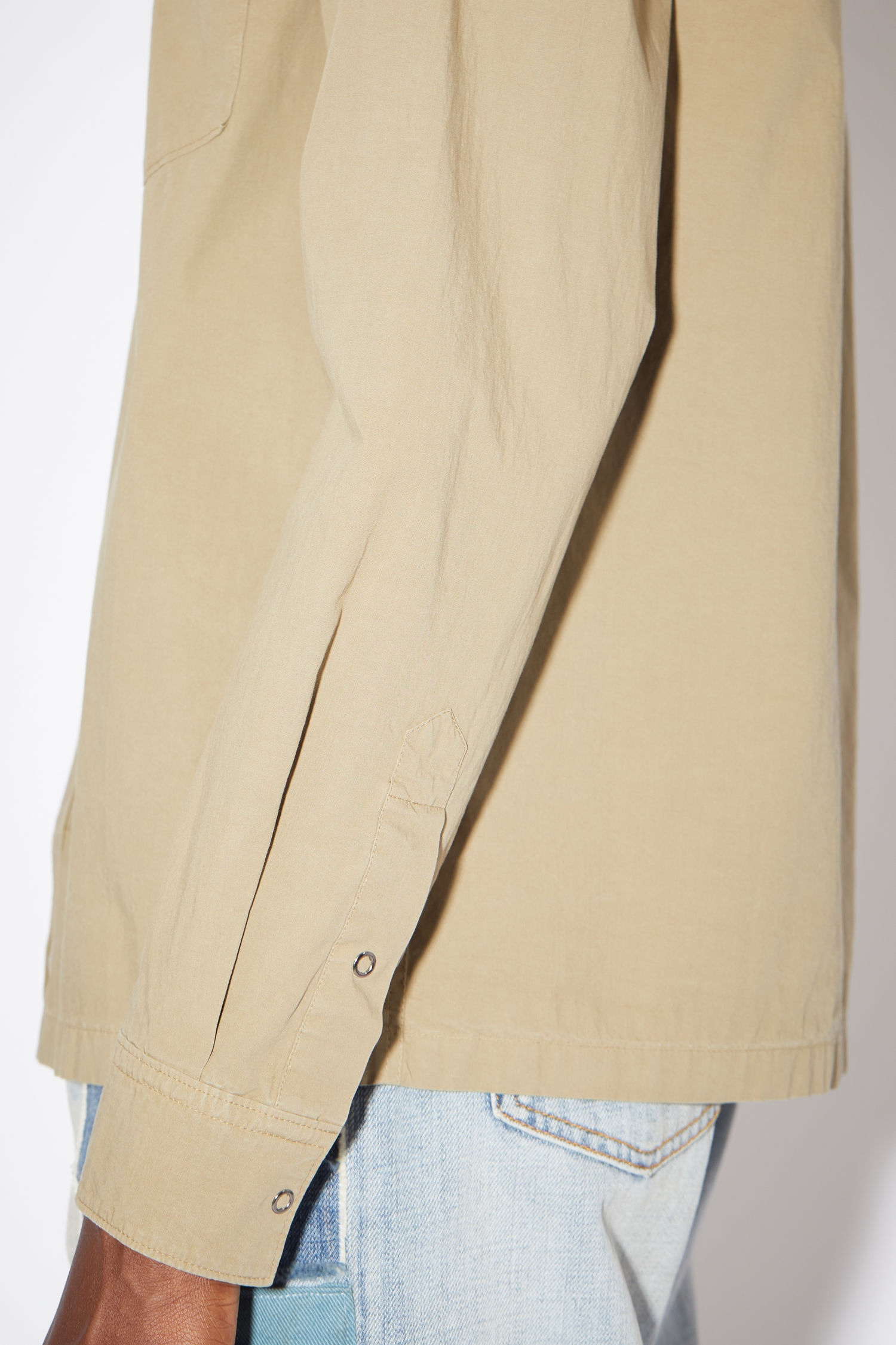Boxy cropped shirt - Mushroom beige - 5
