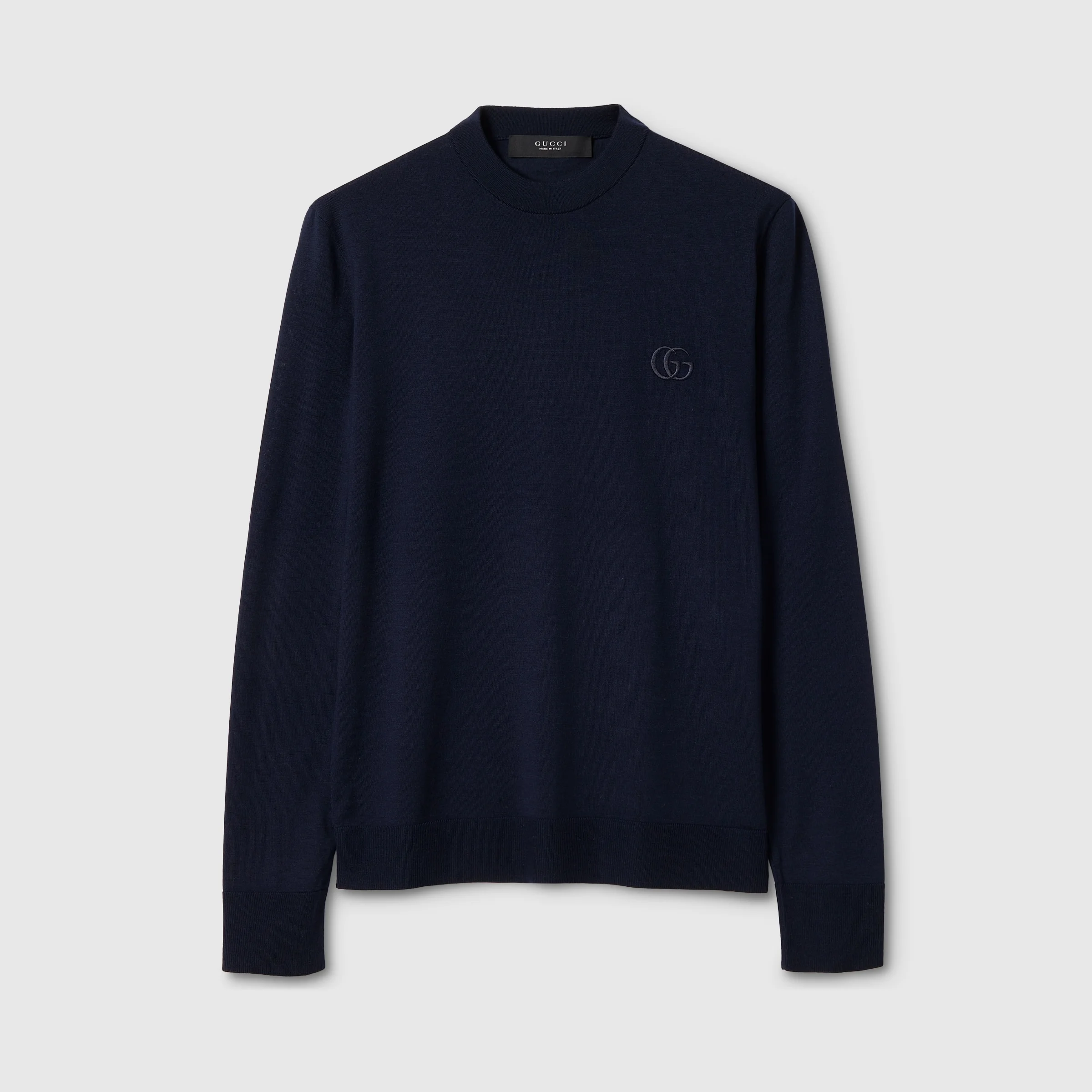 Knit wool sweater with embroidery - 1