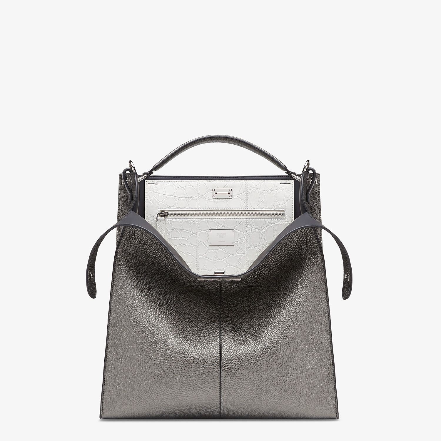 Gray leather bag - 1