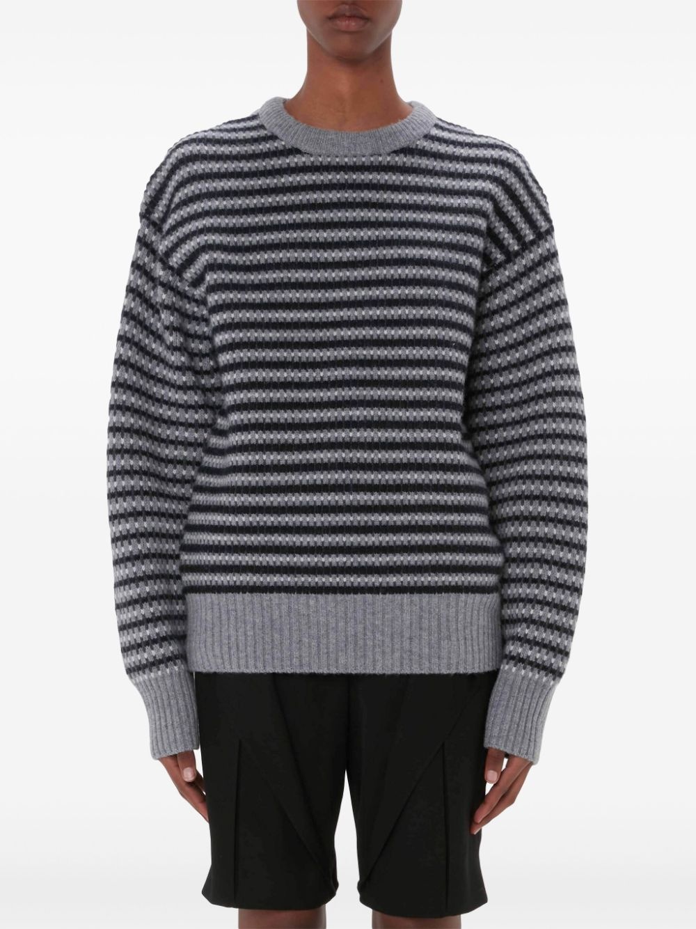 striped-jacquard wool sweater - 3
