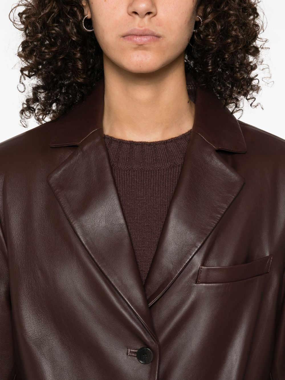 Aldo three-button leather jacket - 5