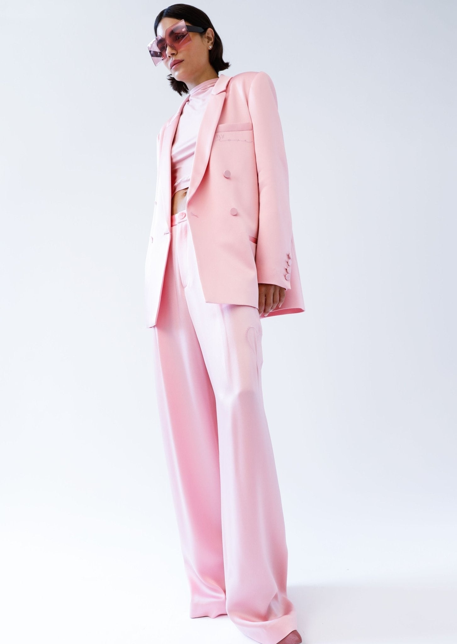 LAPOINTE X Jonboy Satin Double Breasted Blazer - 2