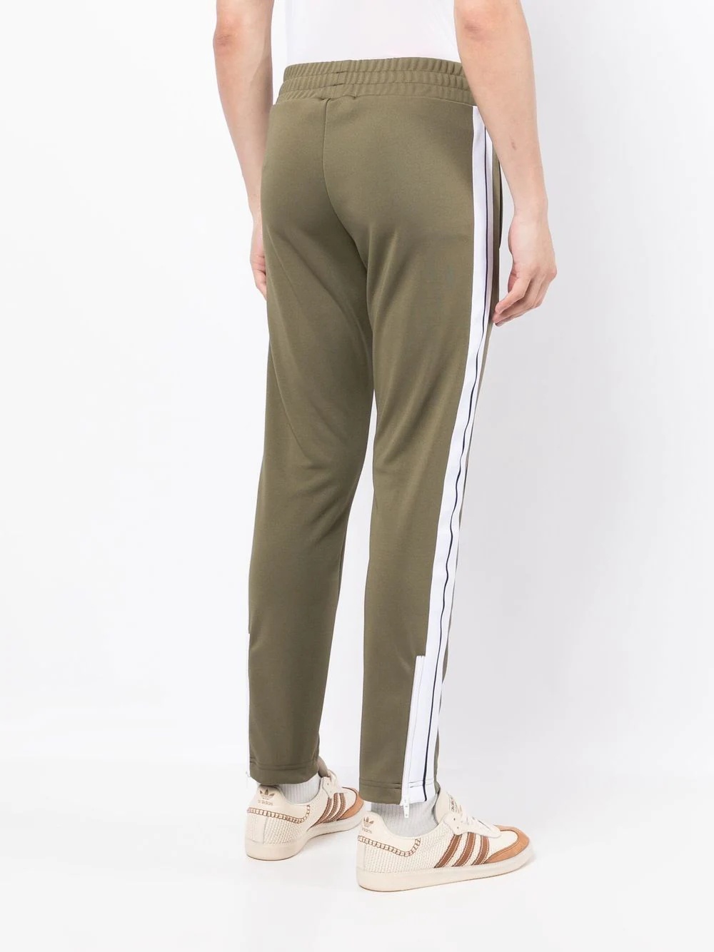 tapered raised seam track trousers - 4