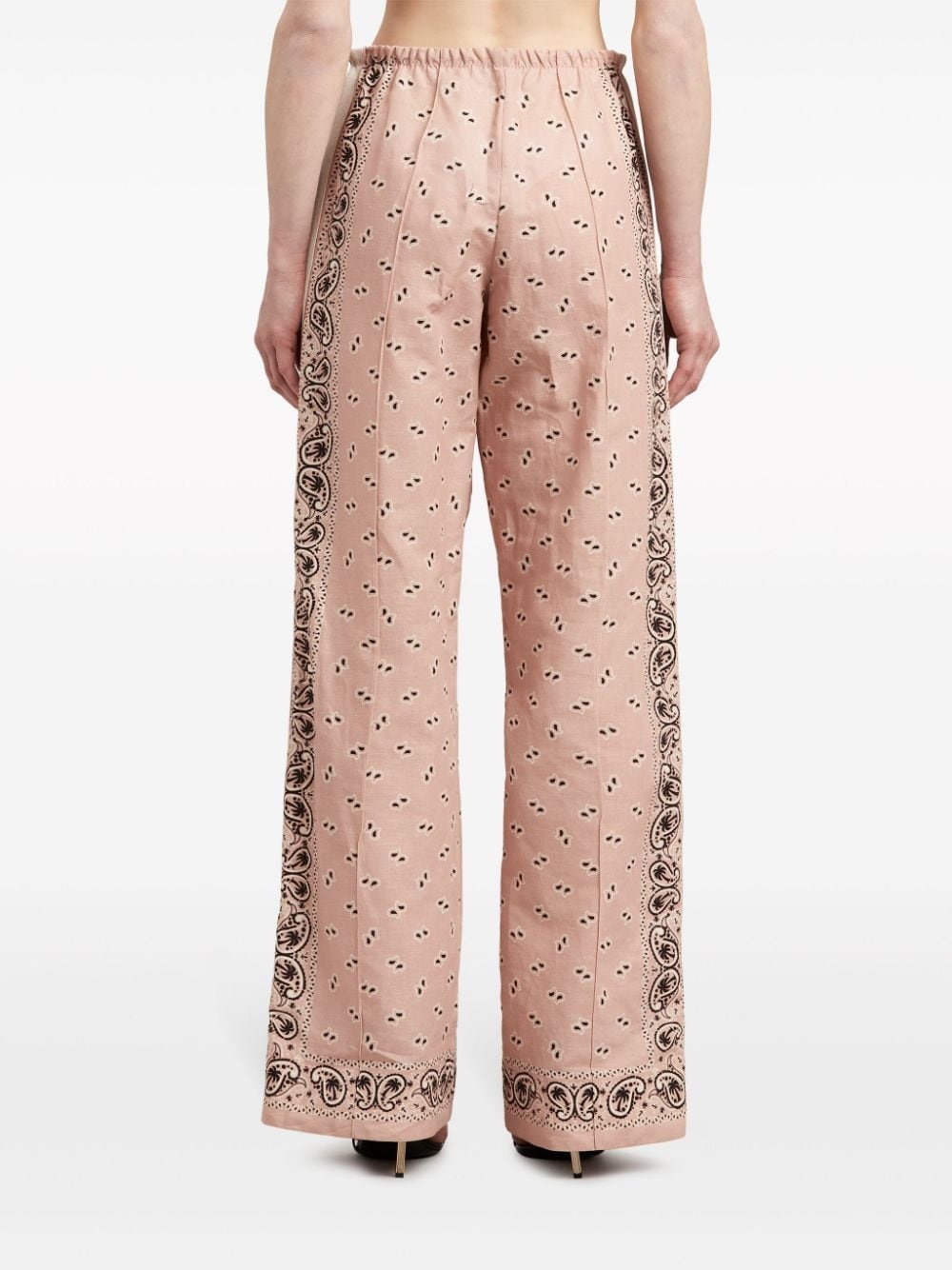 paisley-print wide-leg trousers - 4