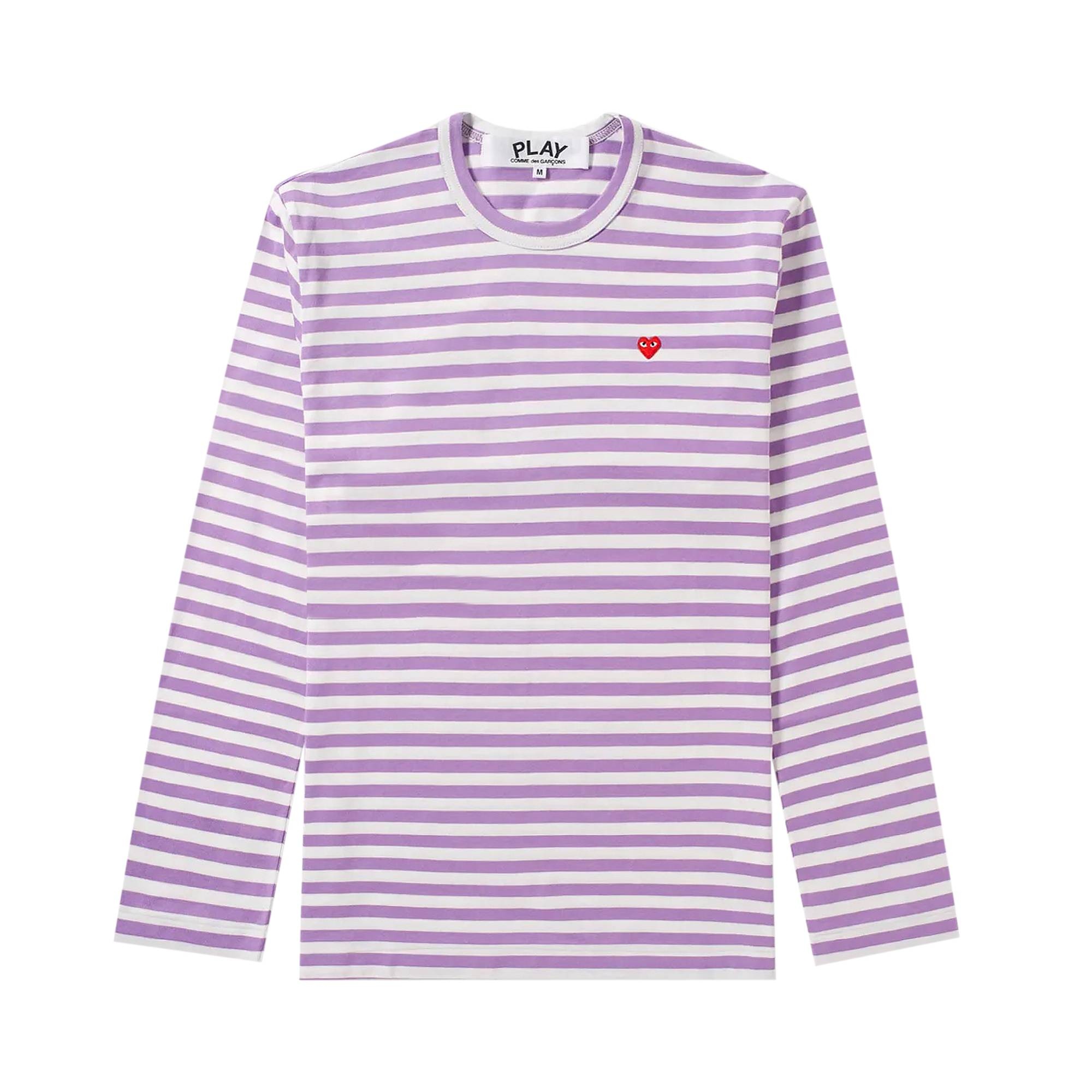 Comme des Garçons PLAY Striped Long-Sleeve T-Shirt 'Purple' - 1
