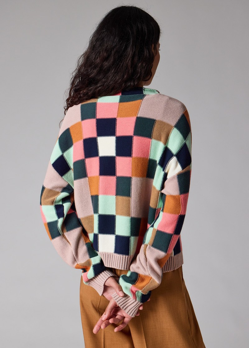 Women's Geometric Square Knitted Sweater 8