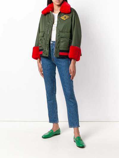 GUCCI logo patch bomber jacket outlook