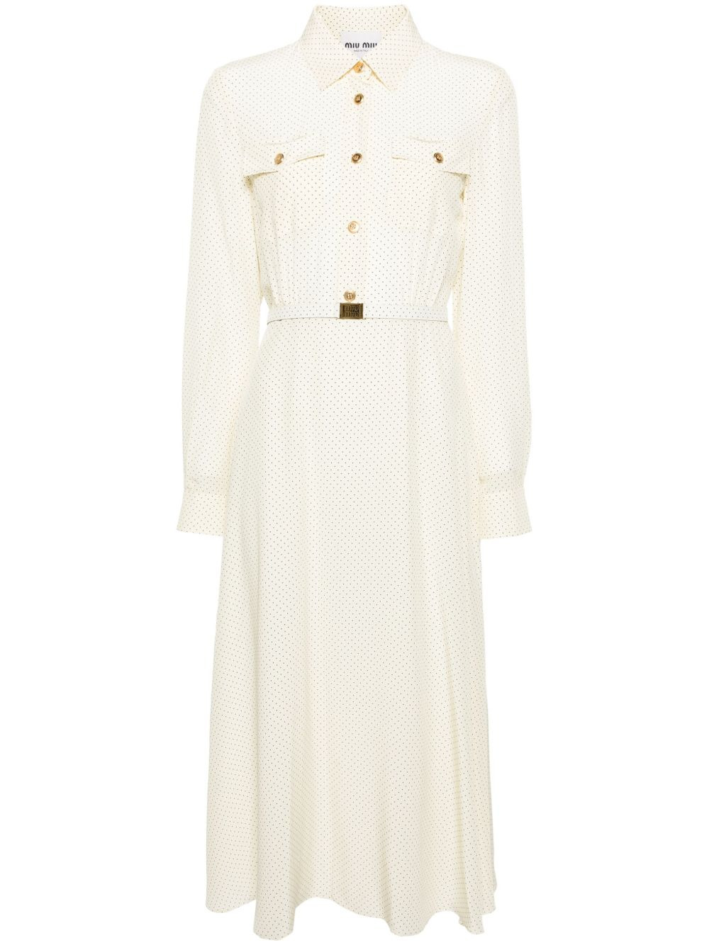 micro-dot crepe midi dress - 1