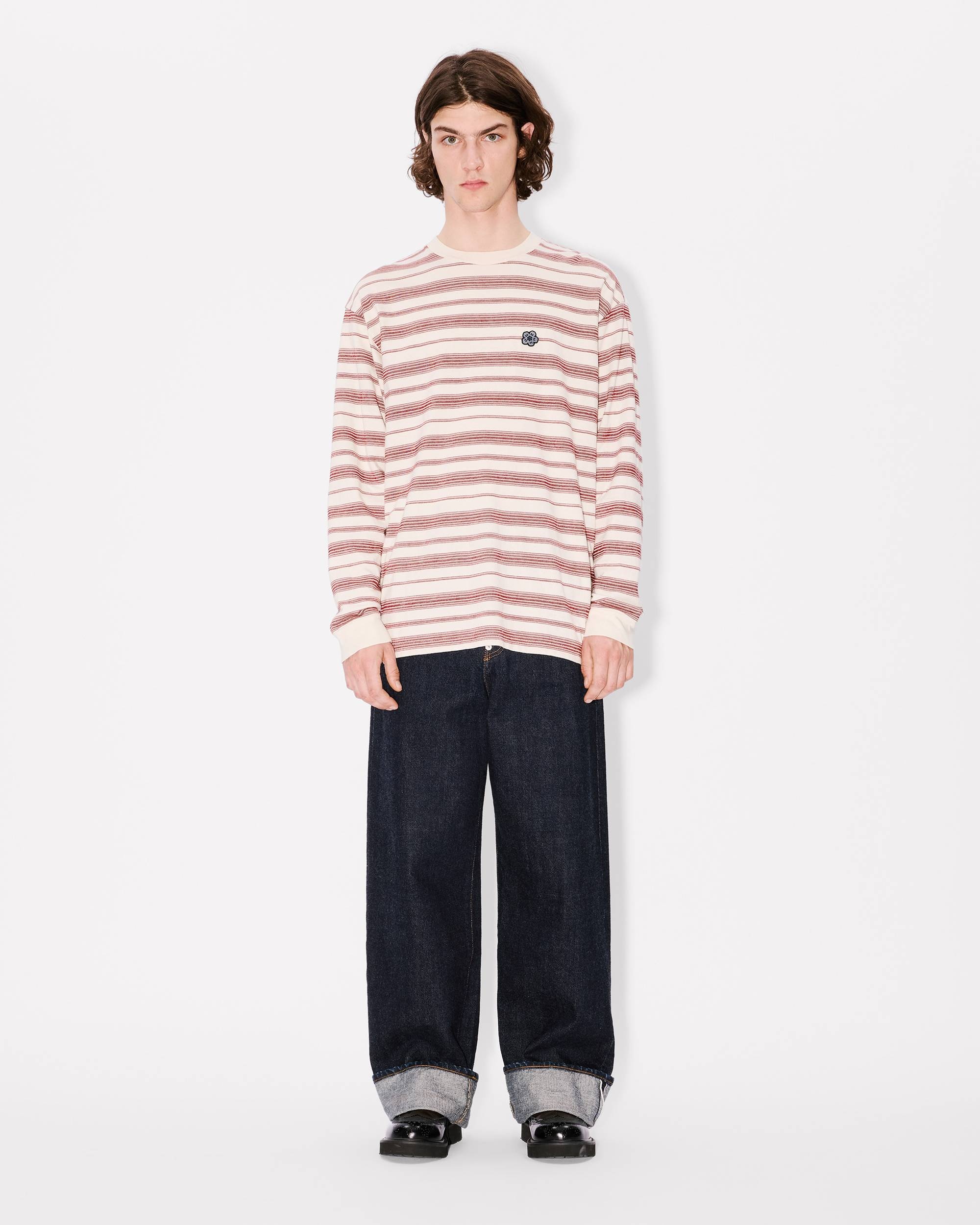 'Boke Flower' striped embroidered T-shirt in cotton - 5