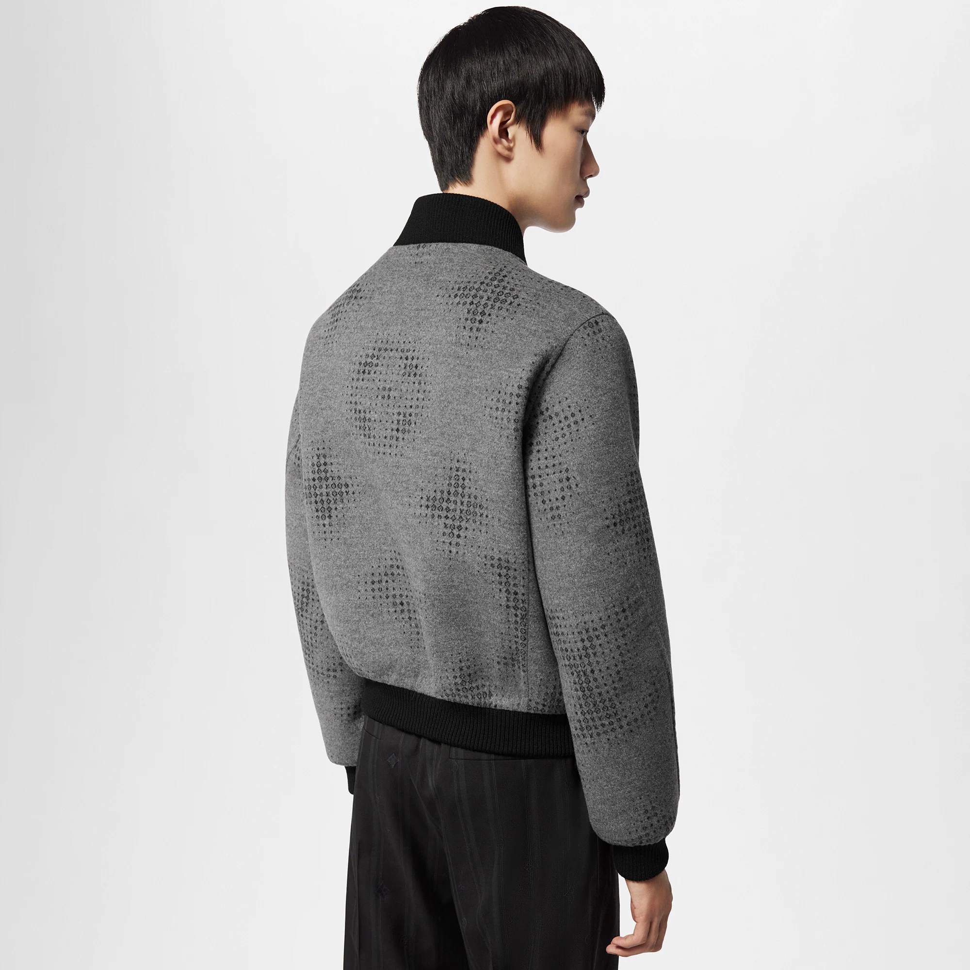 Reversible Double Face Wool-Silk Blend Bomber - 7