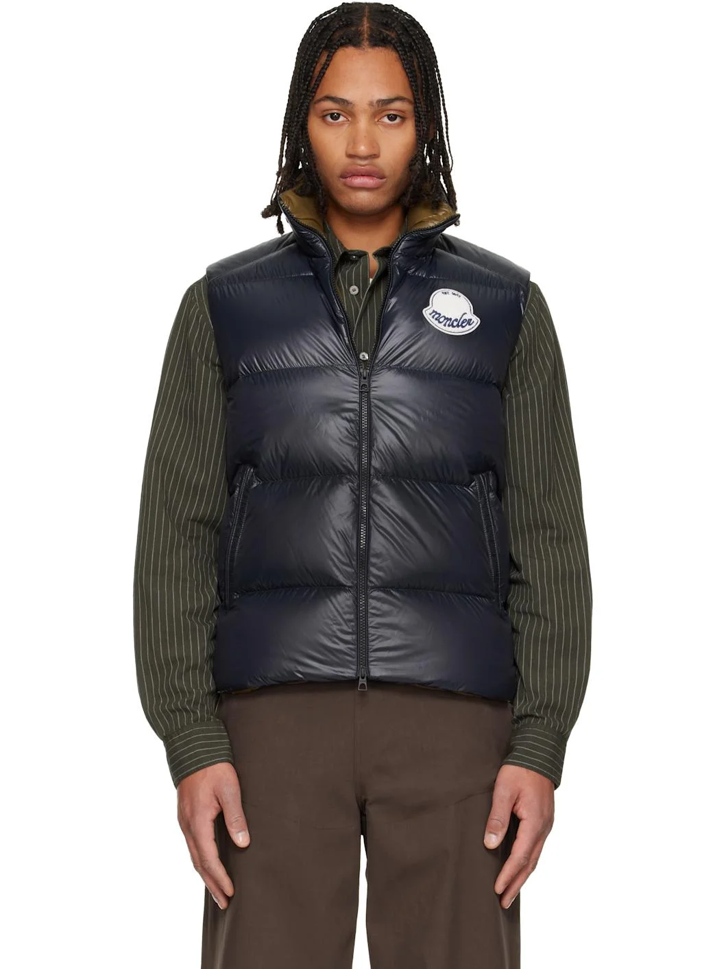 Navy Lipsi Down Vest - 1