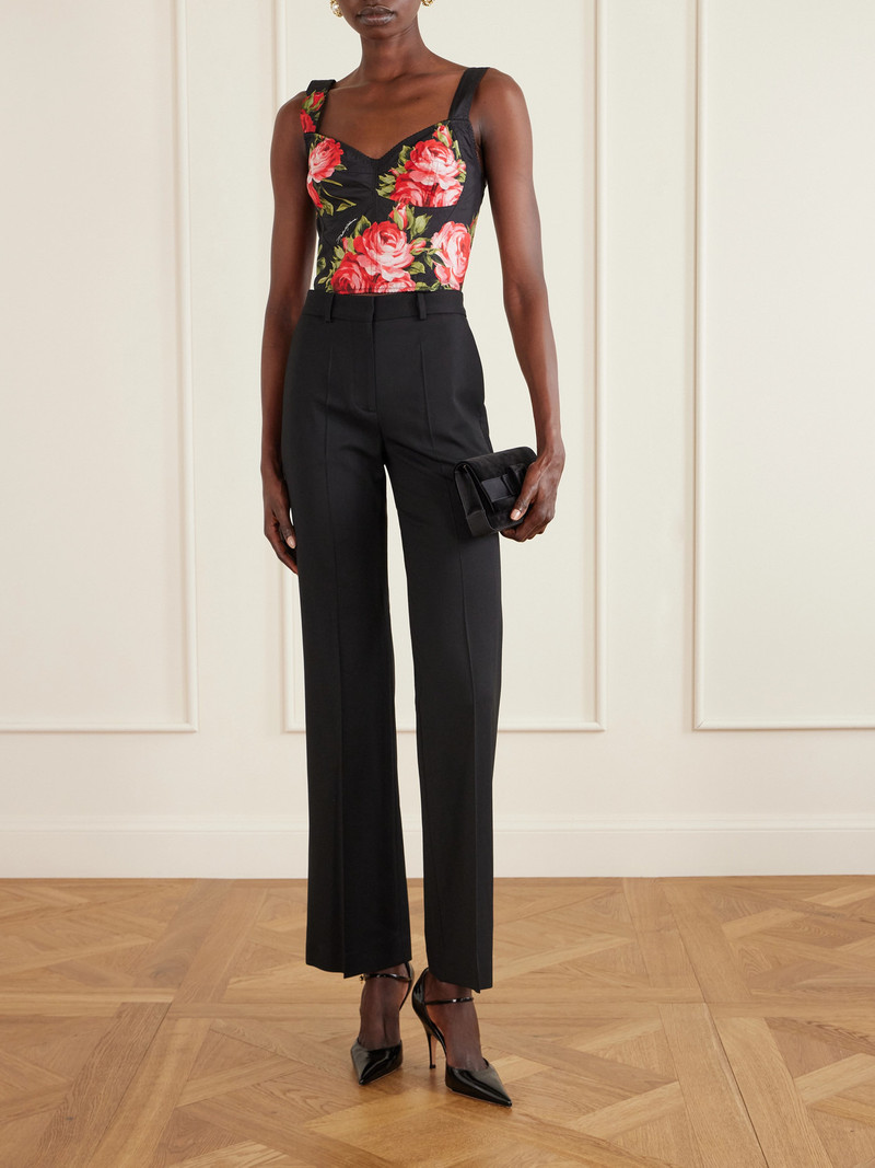 Dolce & Gabbana Floral-print Cotton-blend Poplin Bustier Top outlook