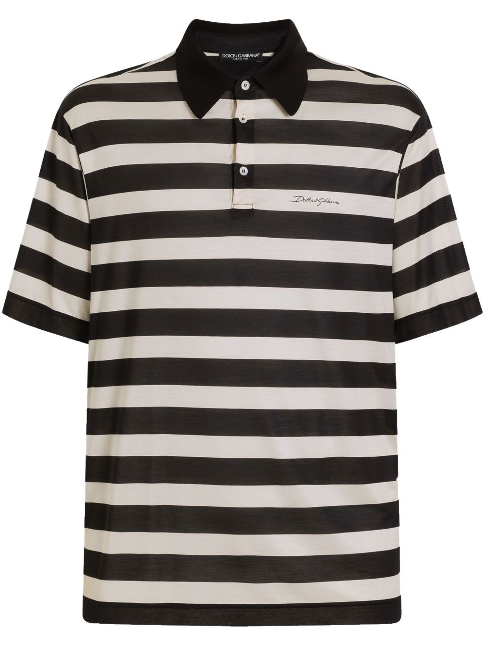 striped polo shirt - 1