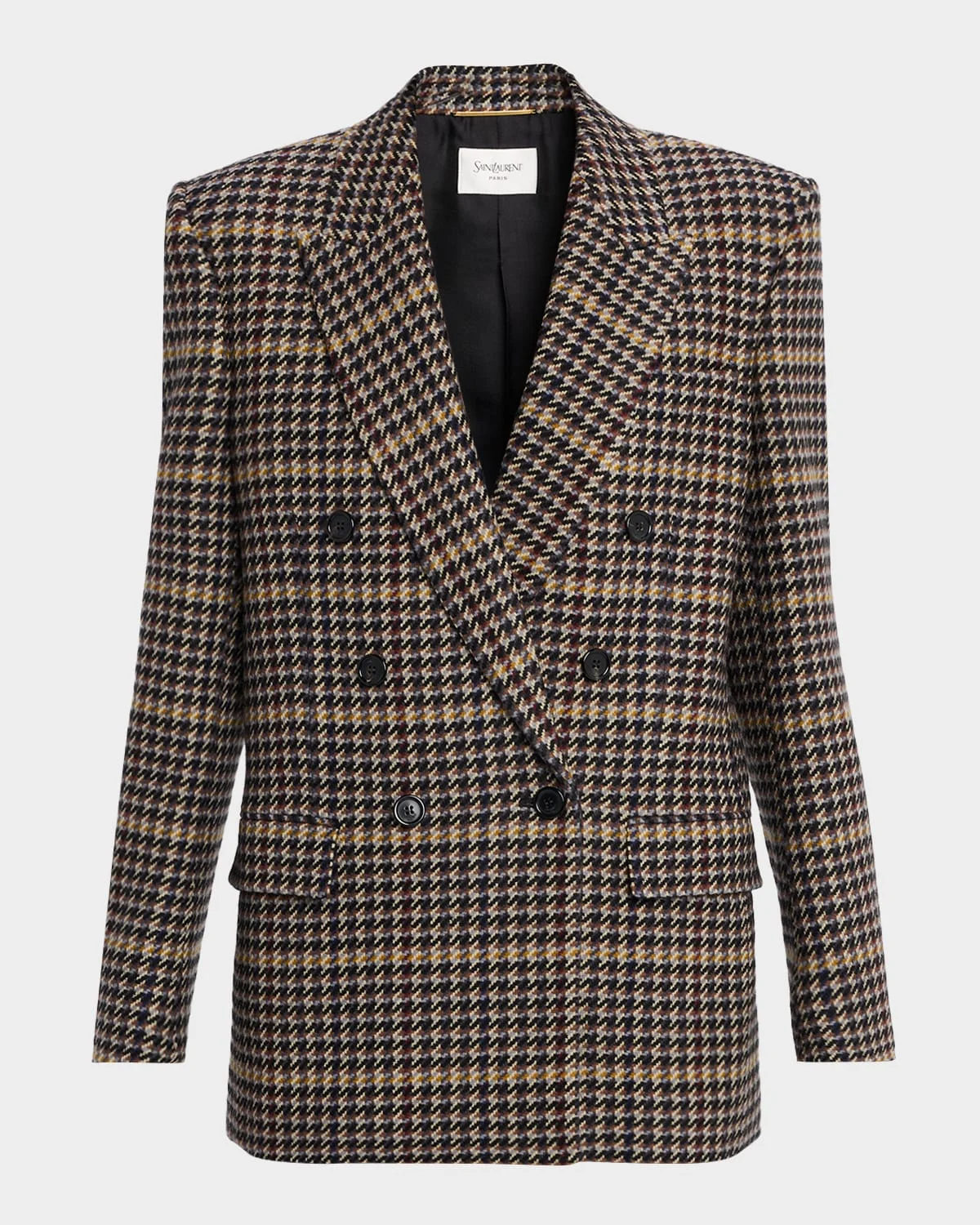 Houndstooth Check Double-Breasted Jacket - 1