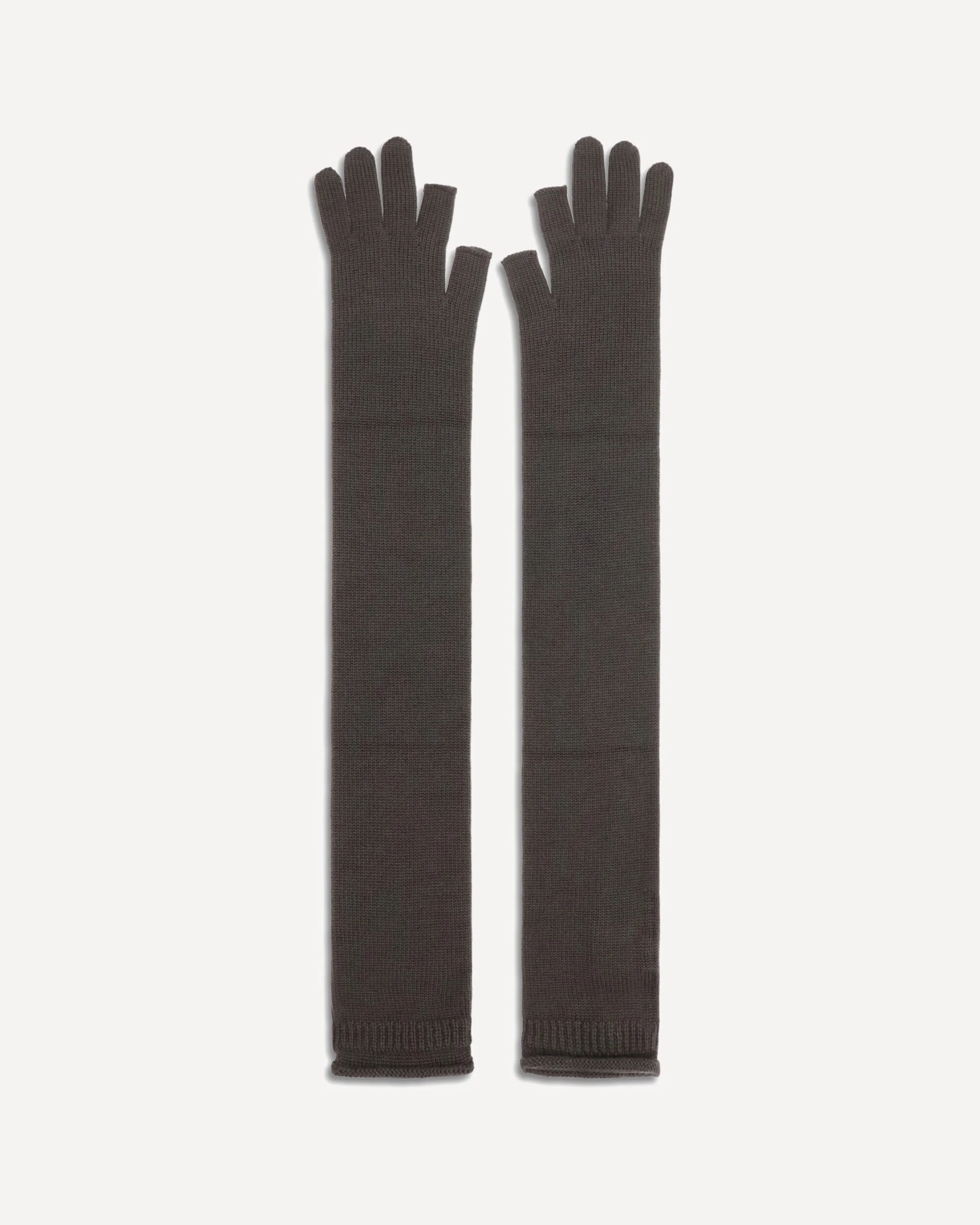Long fingerless wool Gloves - 1