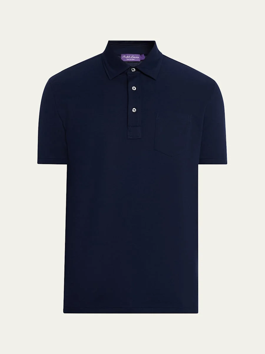 Men's Cotton and Cashmere Polo Shirt - 1
