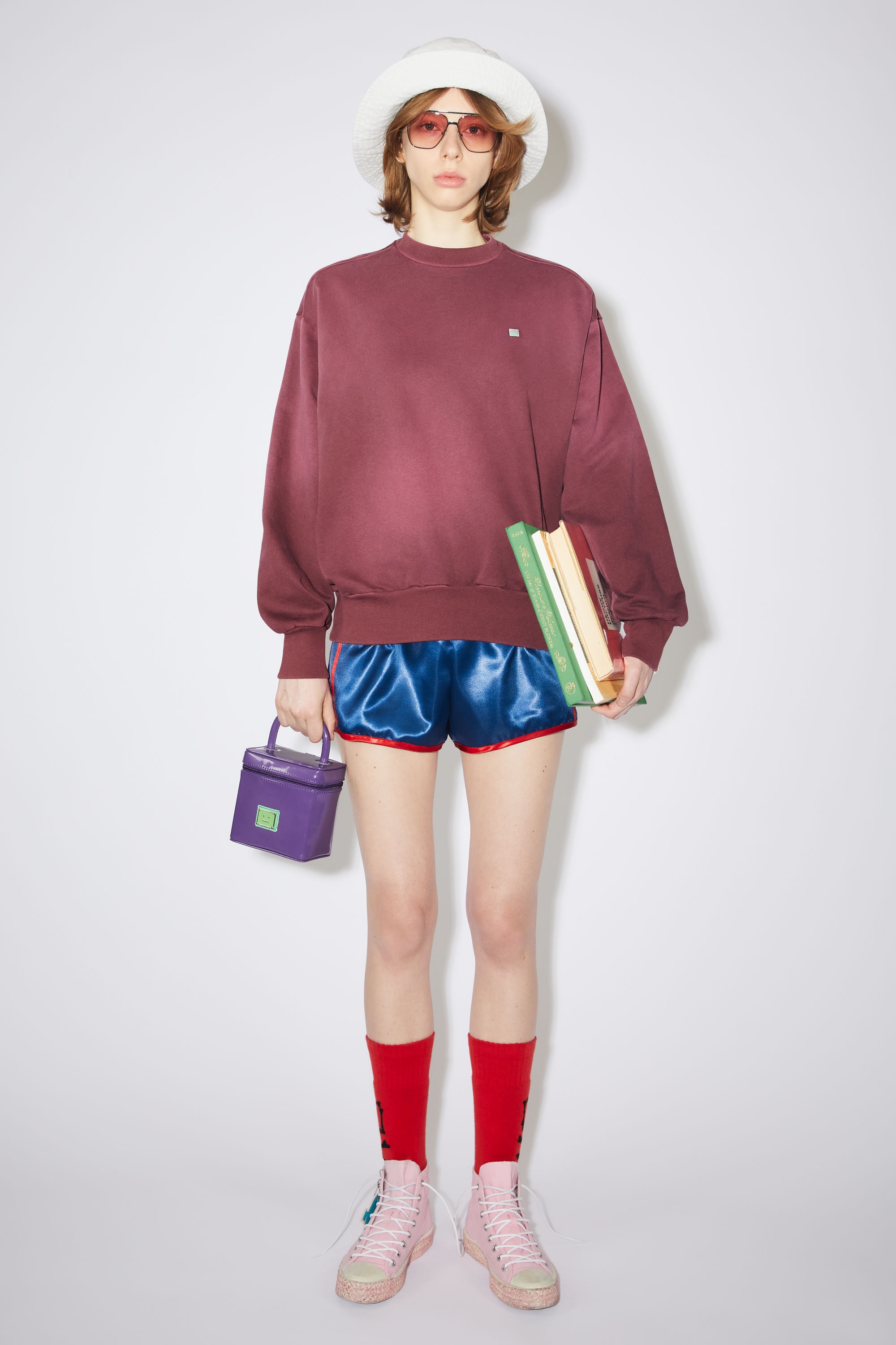 Crew neck sweater - Wine red - 2