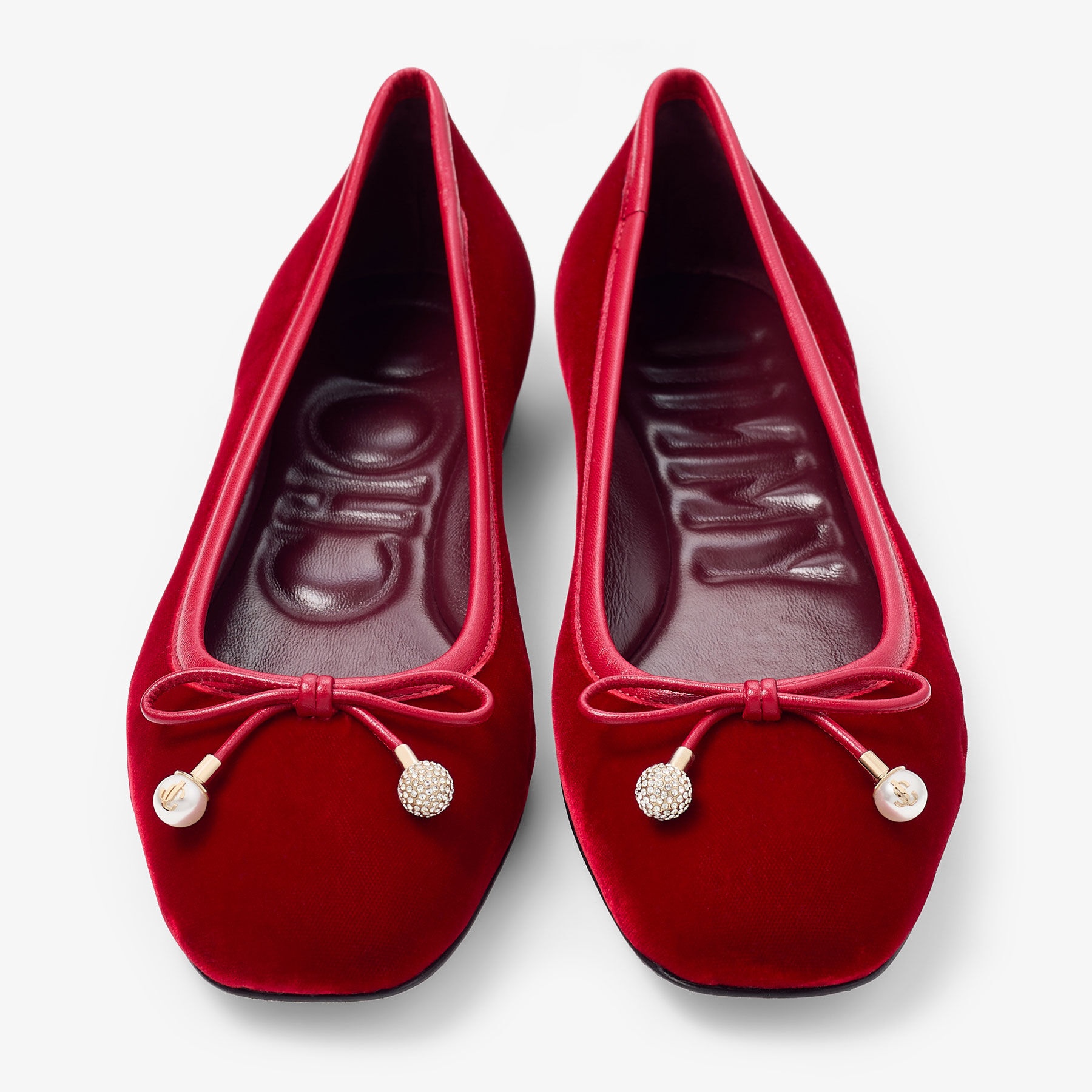 Elme Flat
Ruby Red Velvet Flats - 5