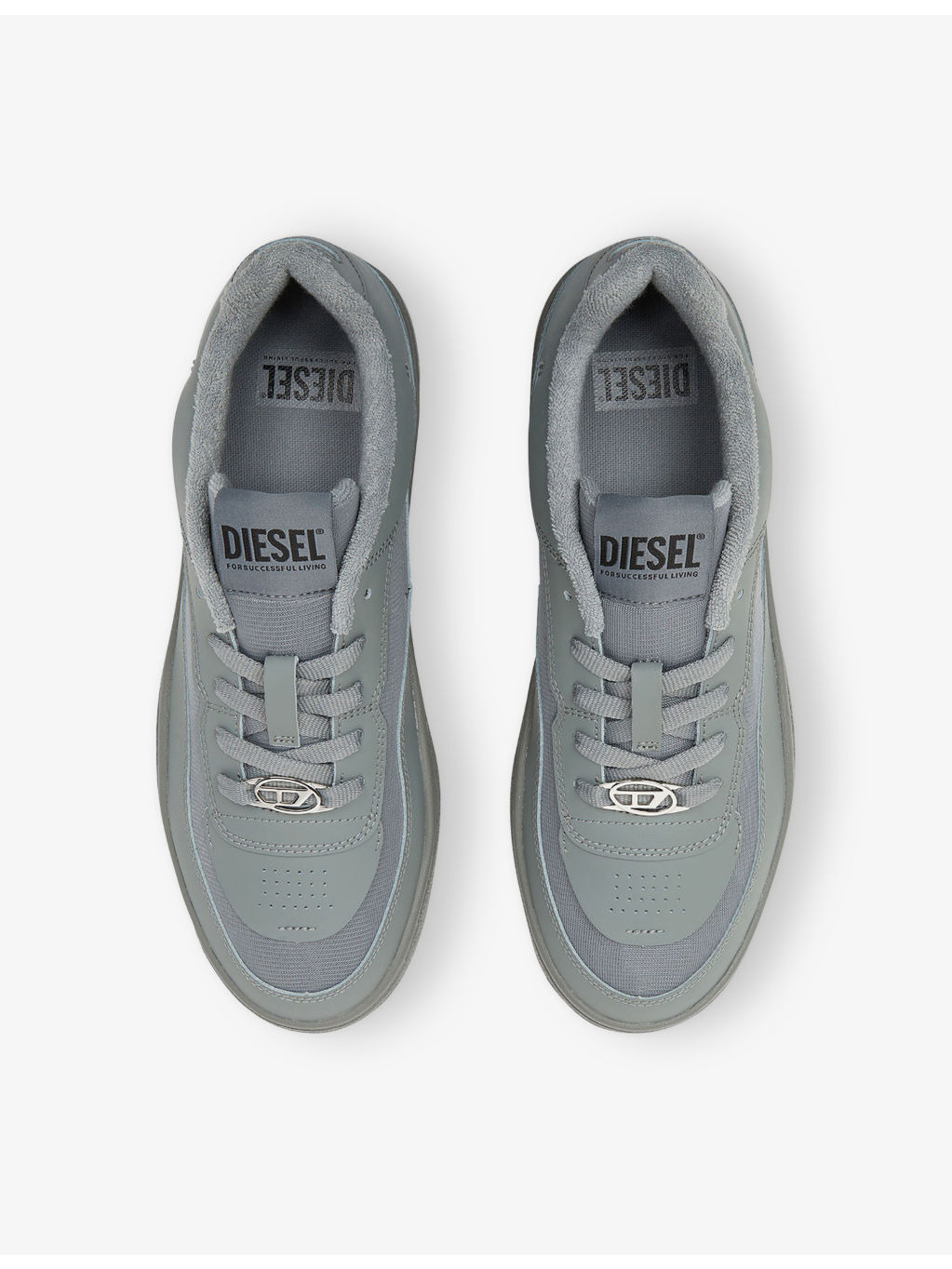 Oval Skate Leather and Fabric Trainers - 2