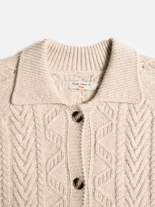 Janey Cable Knit Cardigan Offwhite - 4