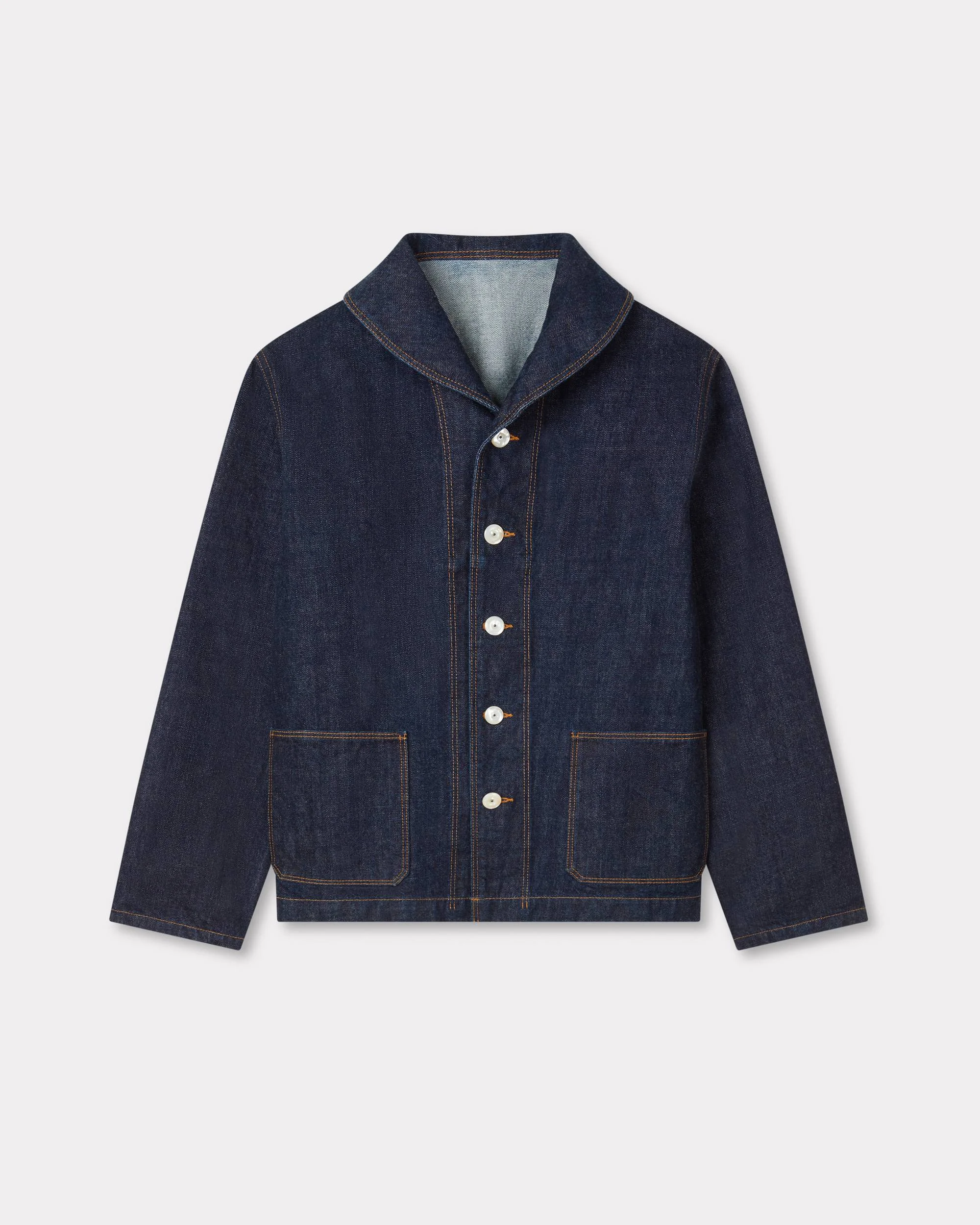 'KENZO Winter Holidays' shawl chore jacket in japanese denim - 1