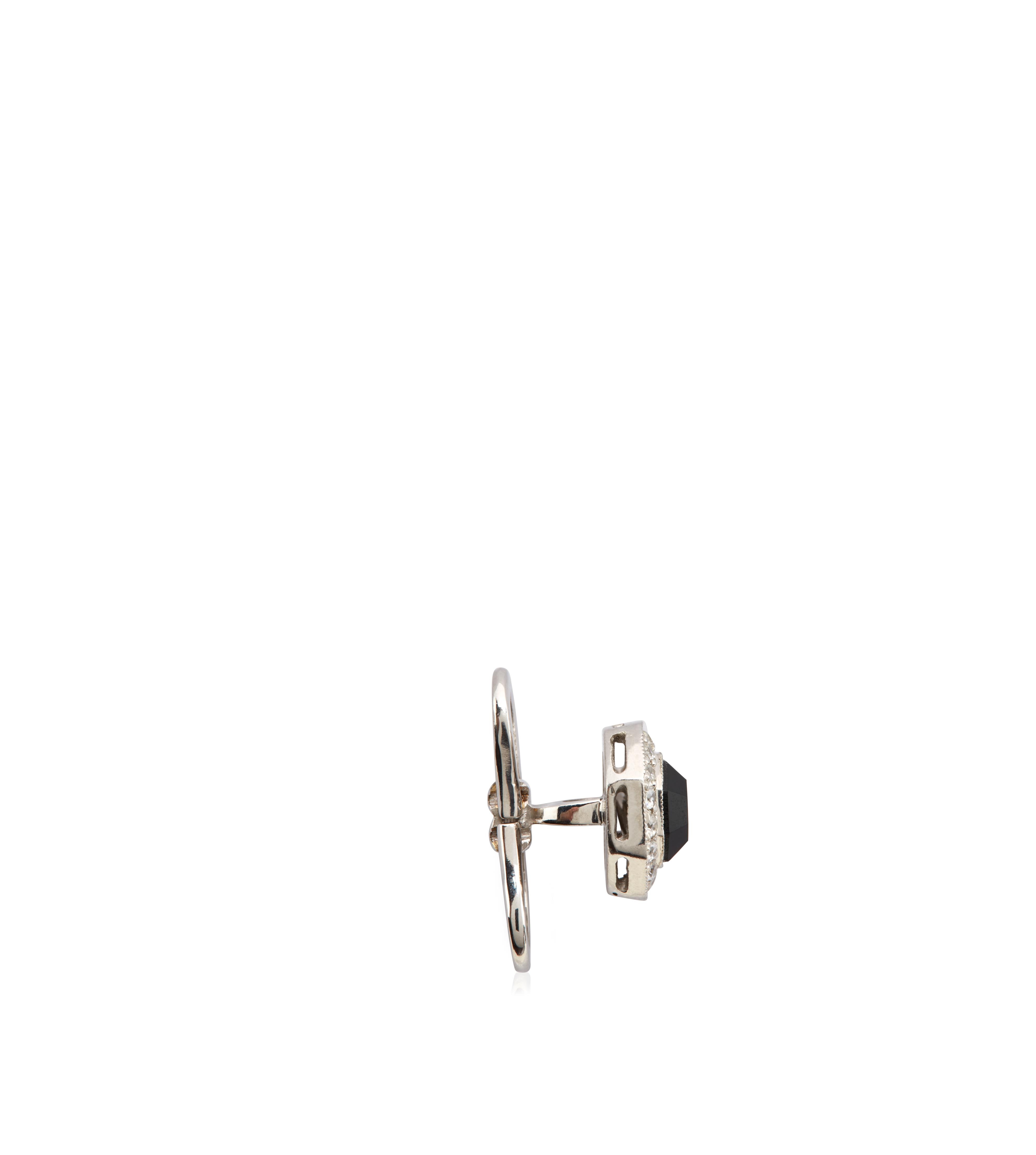 DIAMOND ONYX OCTAGON STUDS - 3