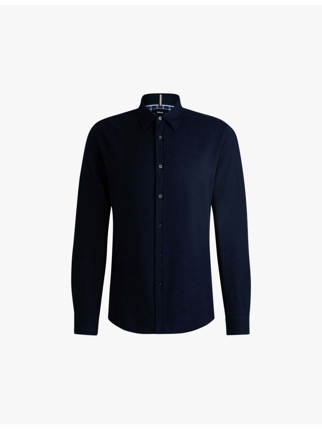 Spread-collar soft-texture cotton shirt - 1