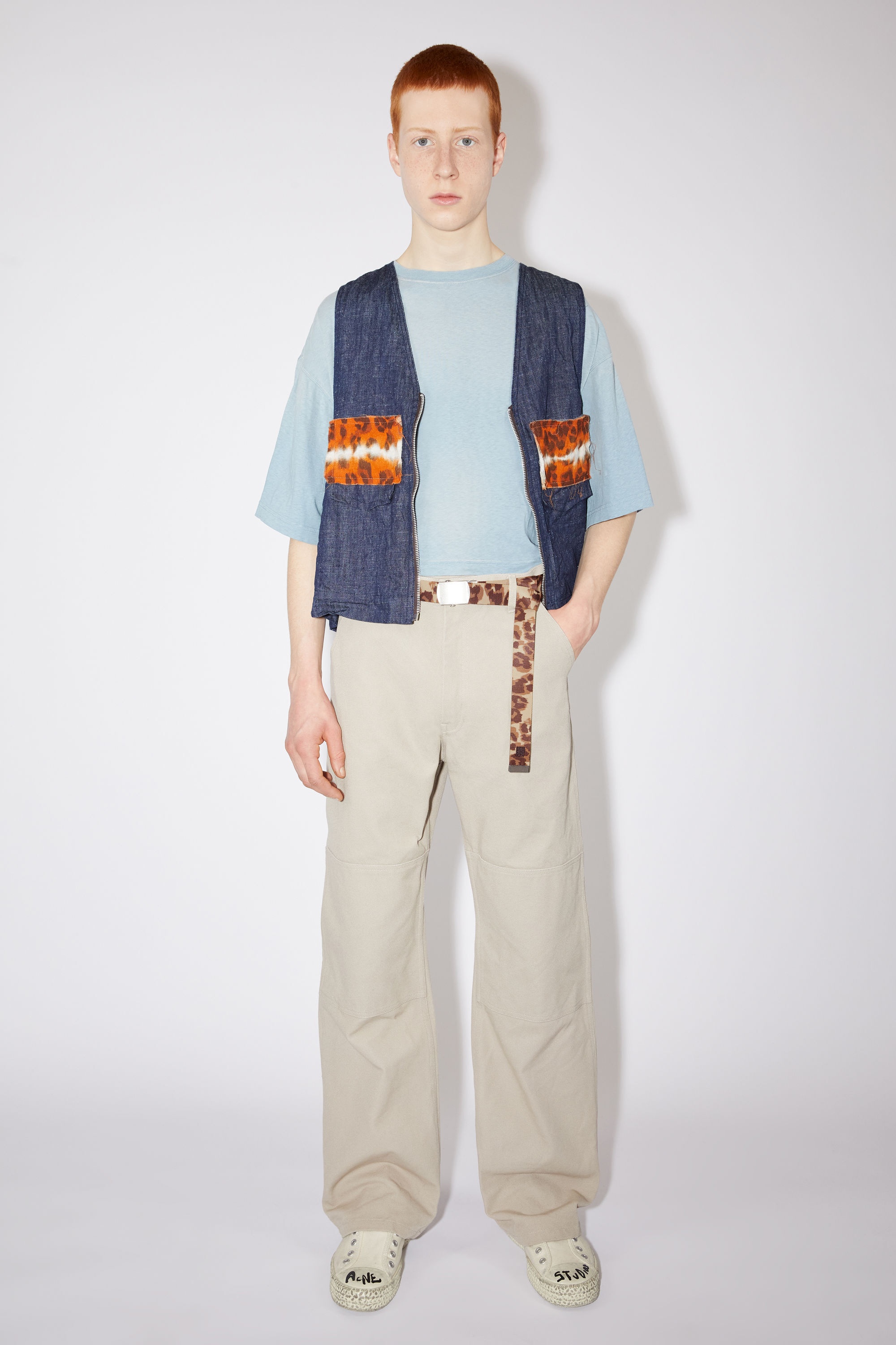 Webbing buckle belt - Pale orange/coffee brown - 3
