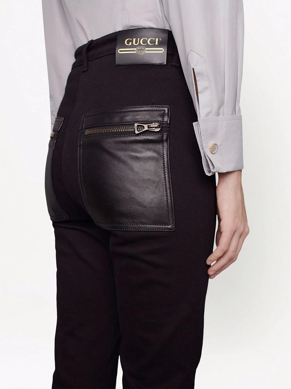 zip-detail stirrup trousers - 6