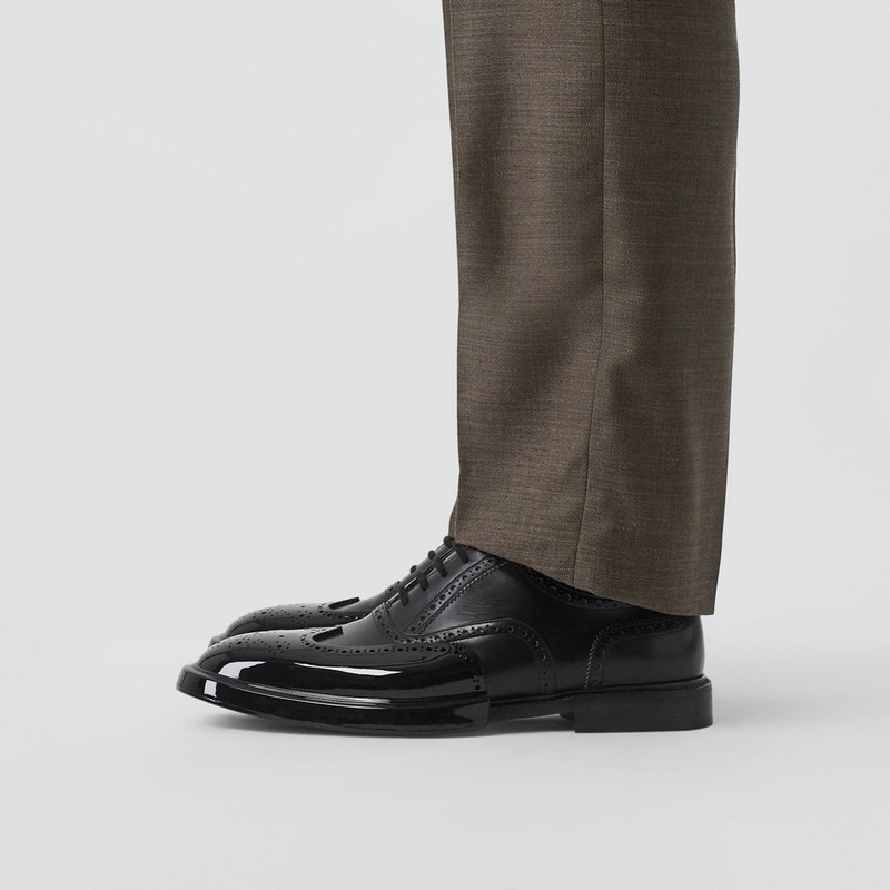 Toe Cap Detail Leather Oxford Brogues 4