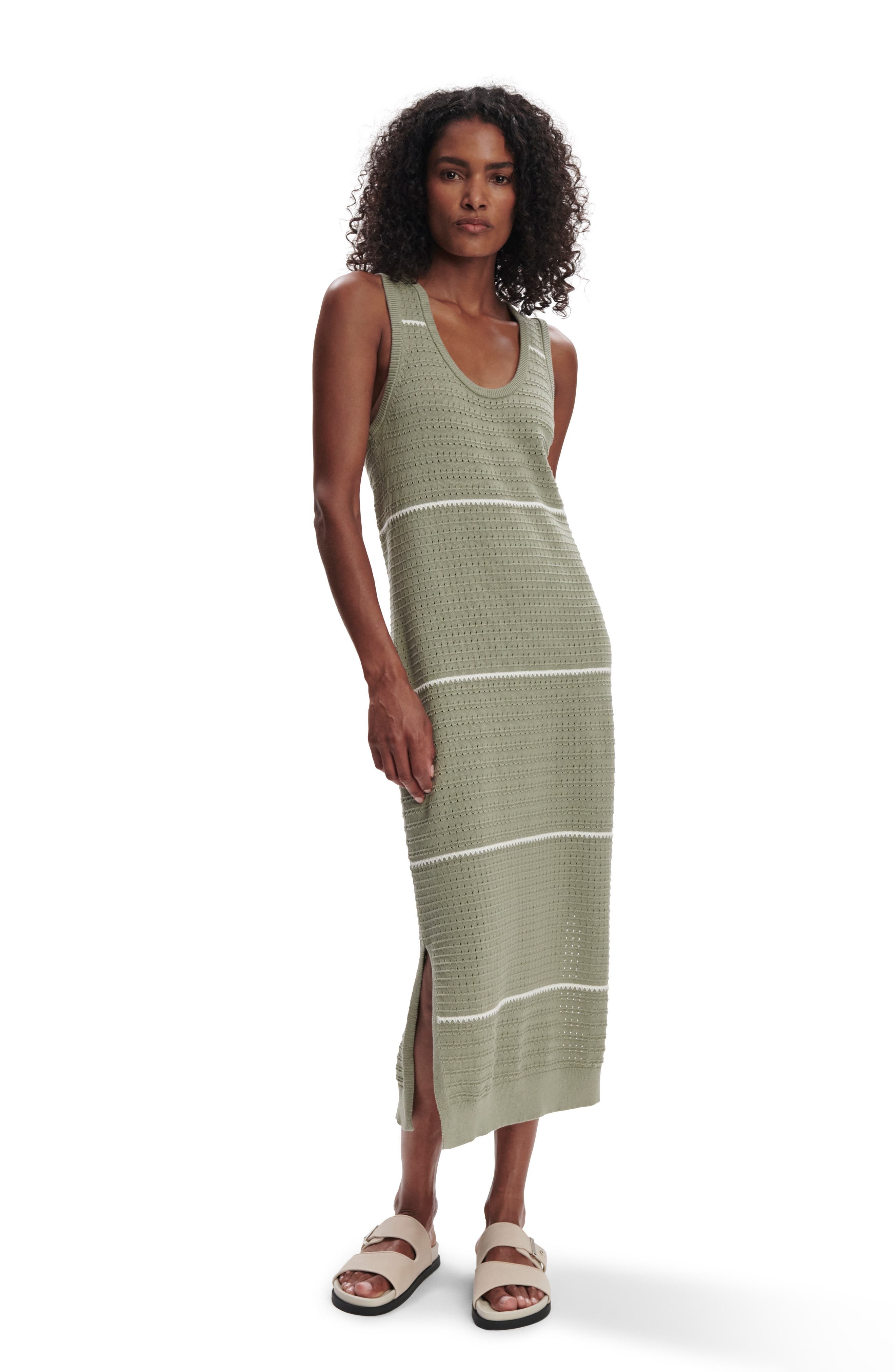 Varley Scott Stripe Sleeveless Sweater Dress in Seagrass at Nordstrom - 9