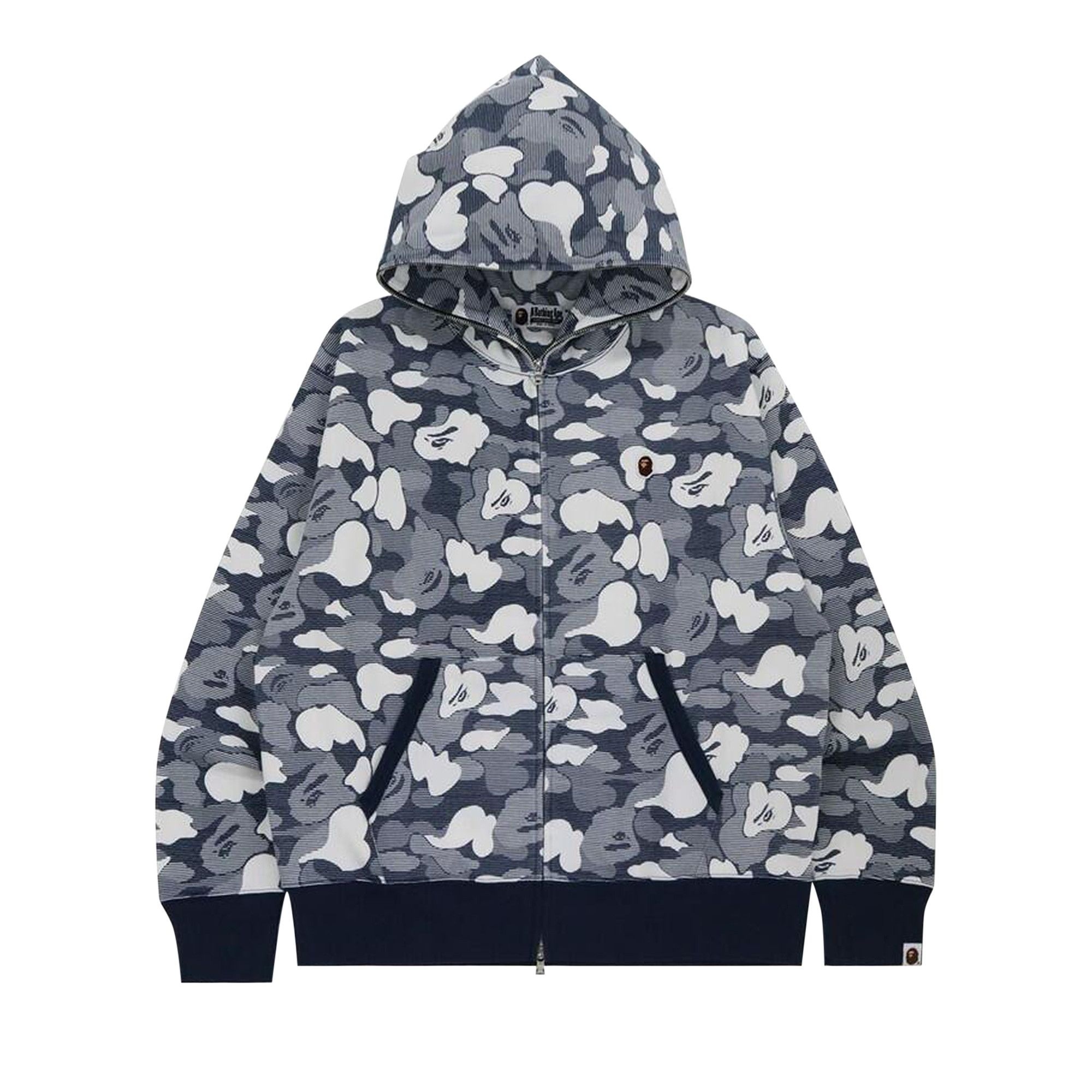 BAPE Stripe ABC Camo Relaxed Fit Full Zip Hoodie 'Navy' - 1