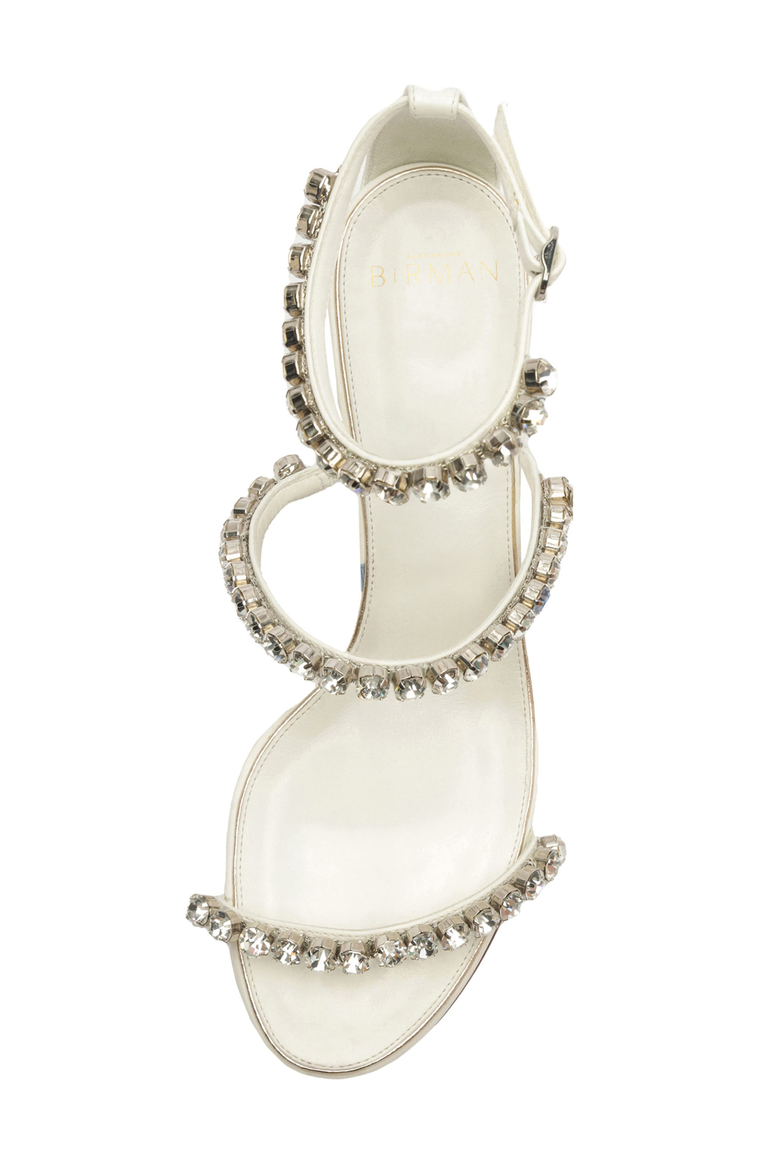 Alexandre Birman Alexa Crystal Strap Sandal in White at Nordstrom - 5