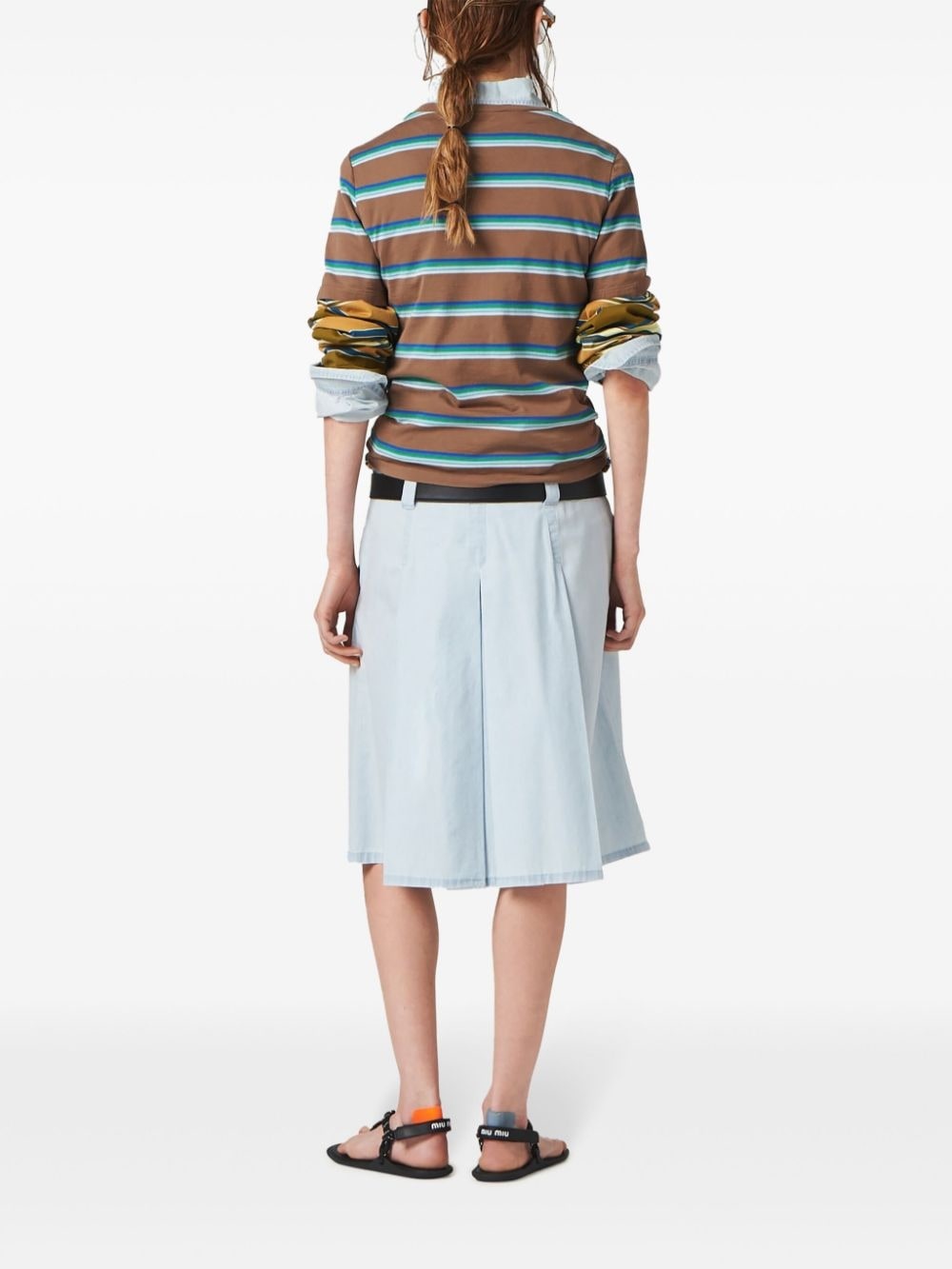 pleated chambray skirt - 3