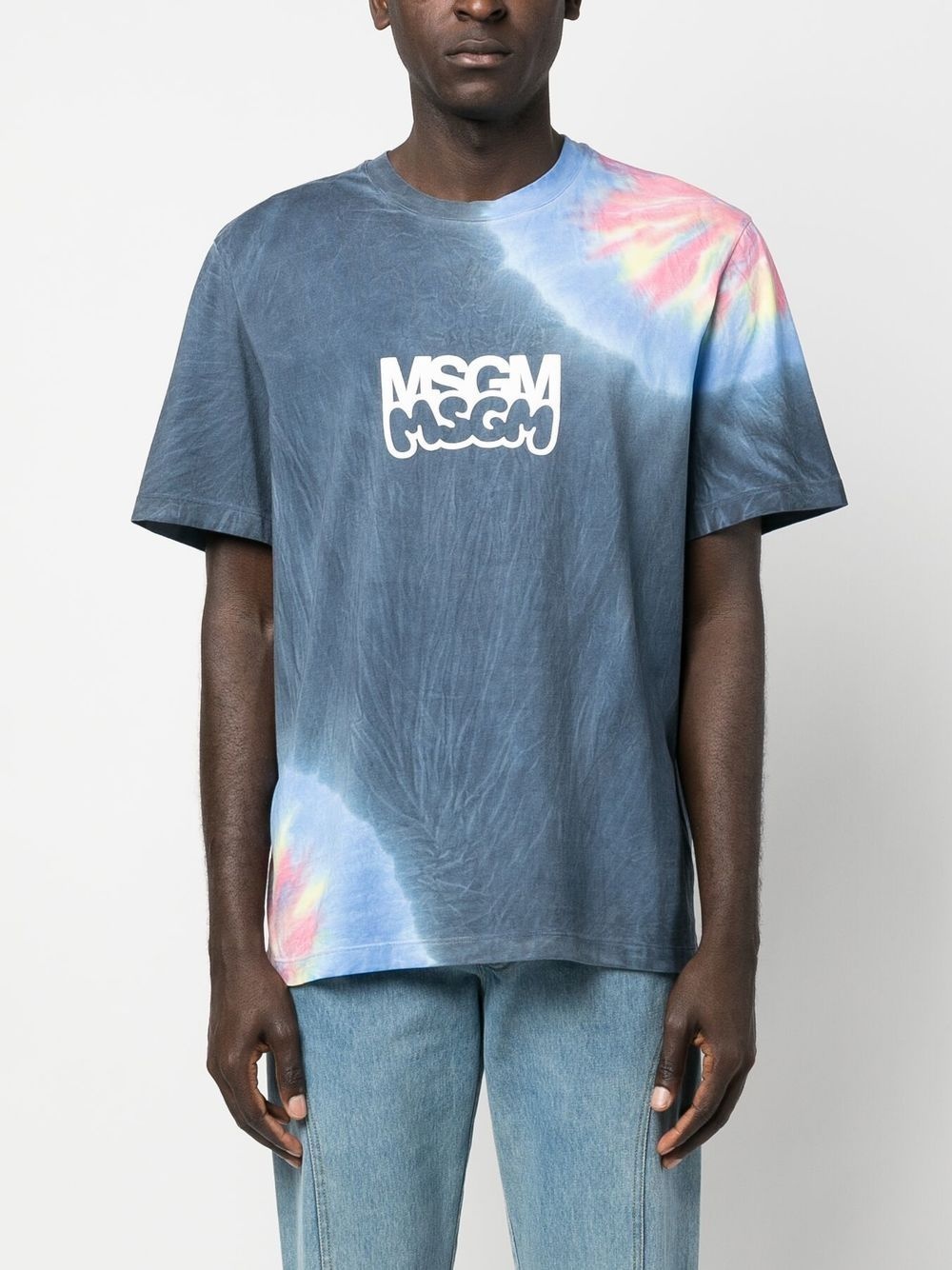 logo-print tie-dye T-shirt - 3