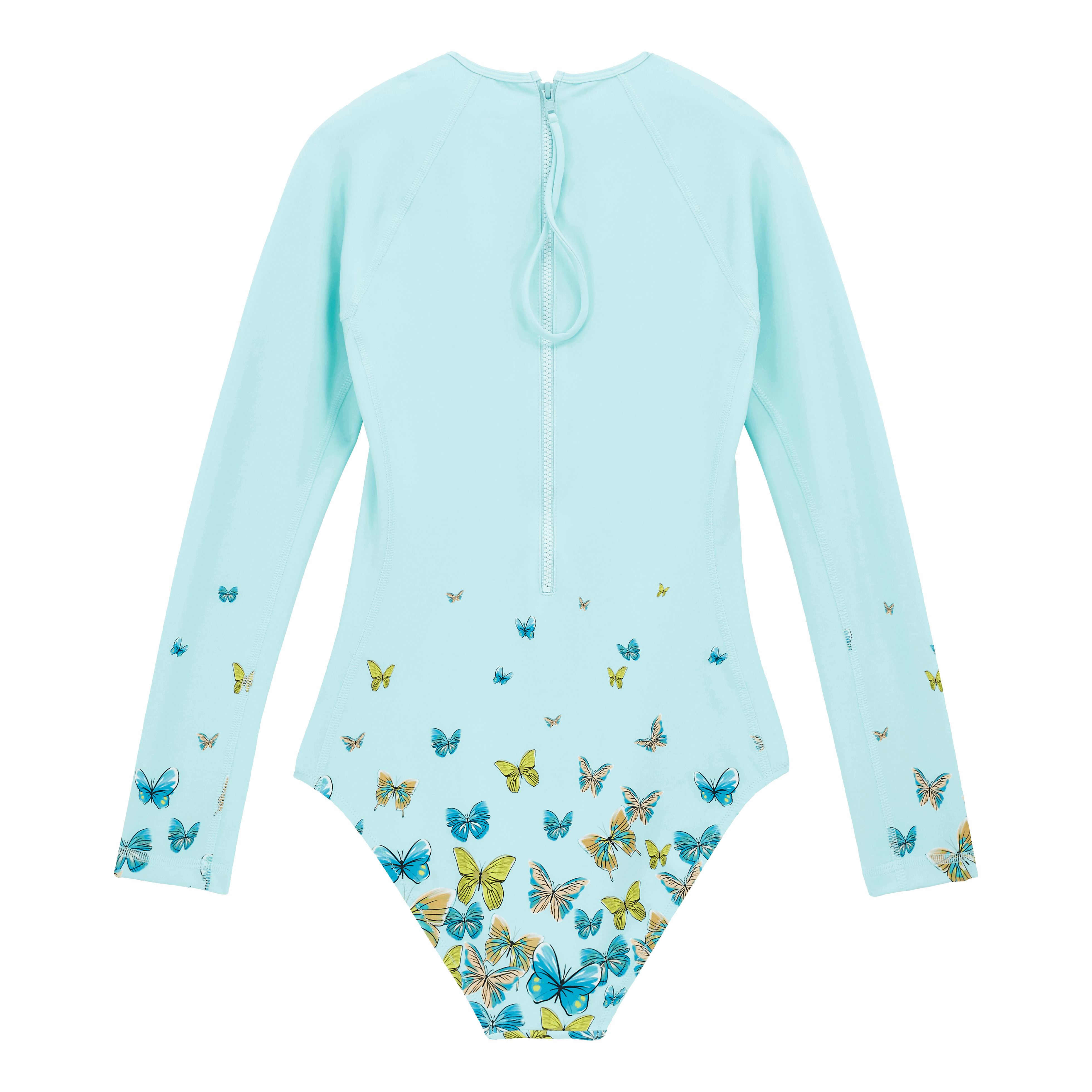 Women Long Sleeves One-Piece Rashguard Butterflies - 2