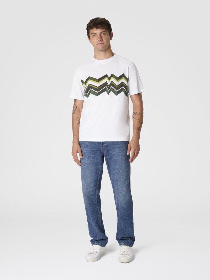 Missoni Crew-neck cotton T-shirt with irregular zigzag print outlook