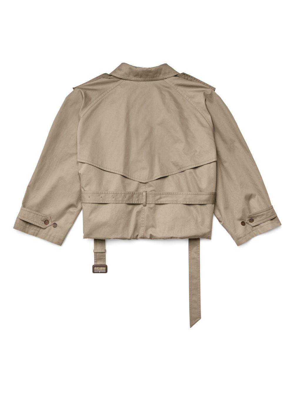 belted-waist cotton trench coat - 6