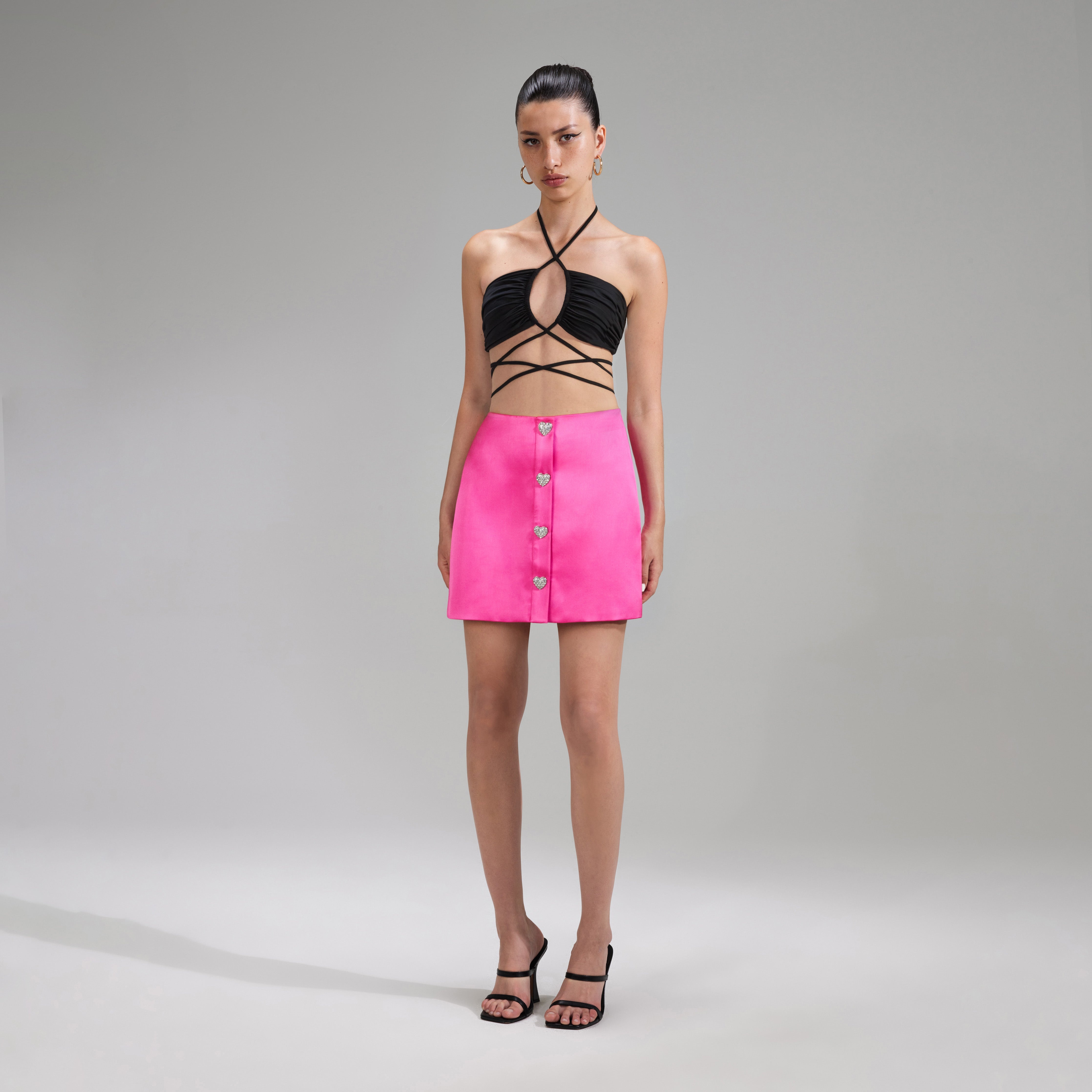 Black Mesh Strappy Bikini Top - 2
