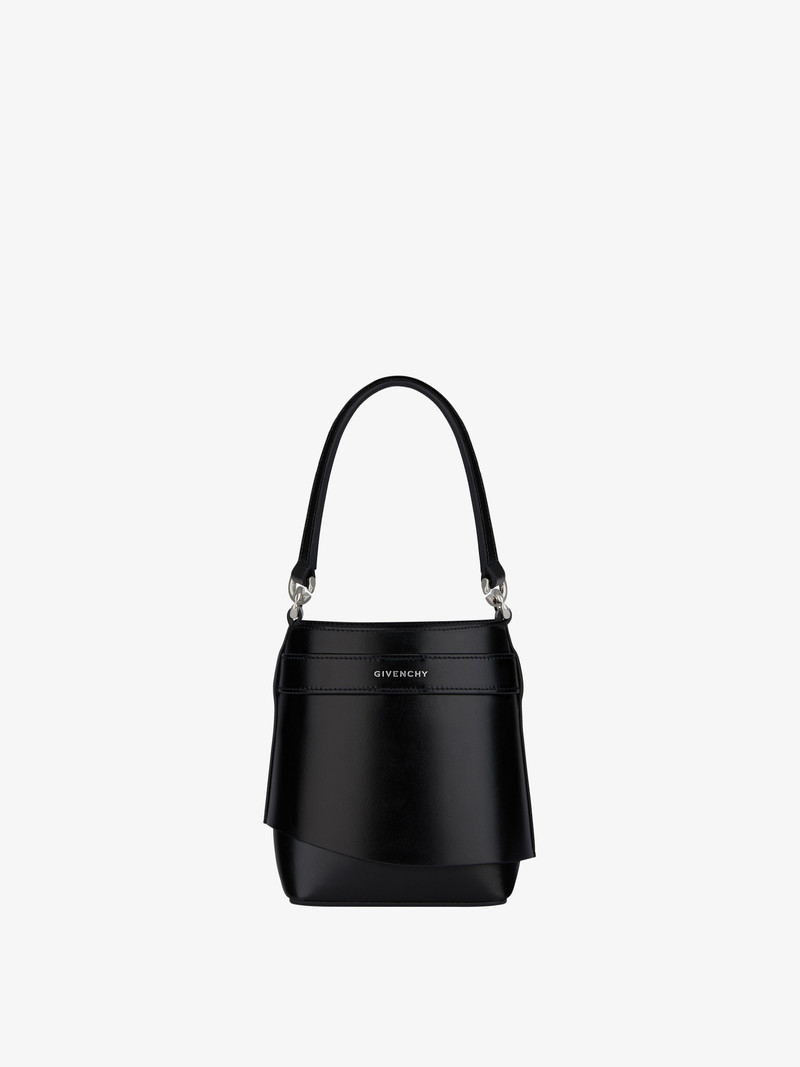 MICRO SHARK LOCK BUCKET BAG IN BOX LEATHER 5
