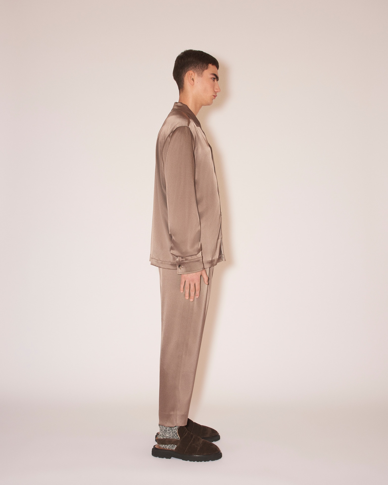 JAIN - Slip-satin relaxed pants - Clay - 4